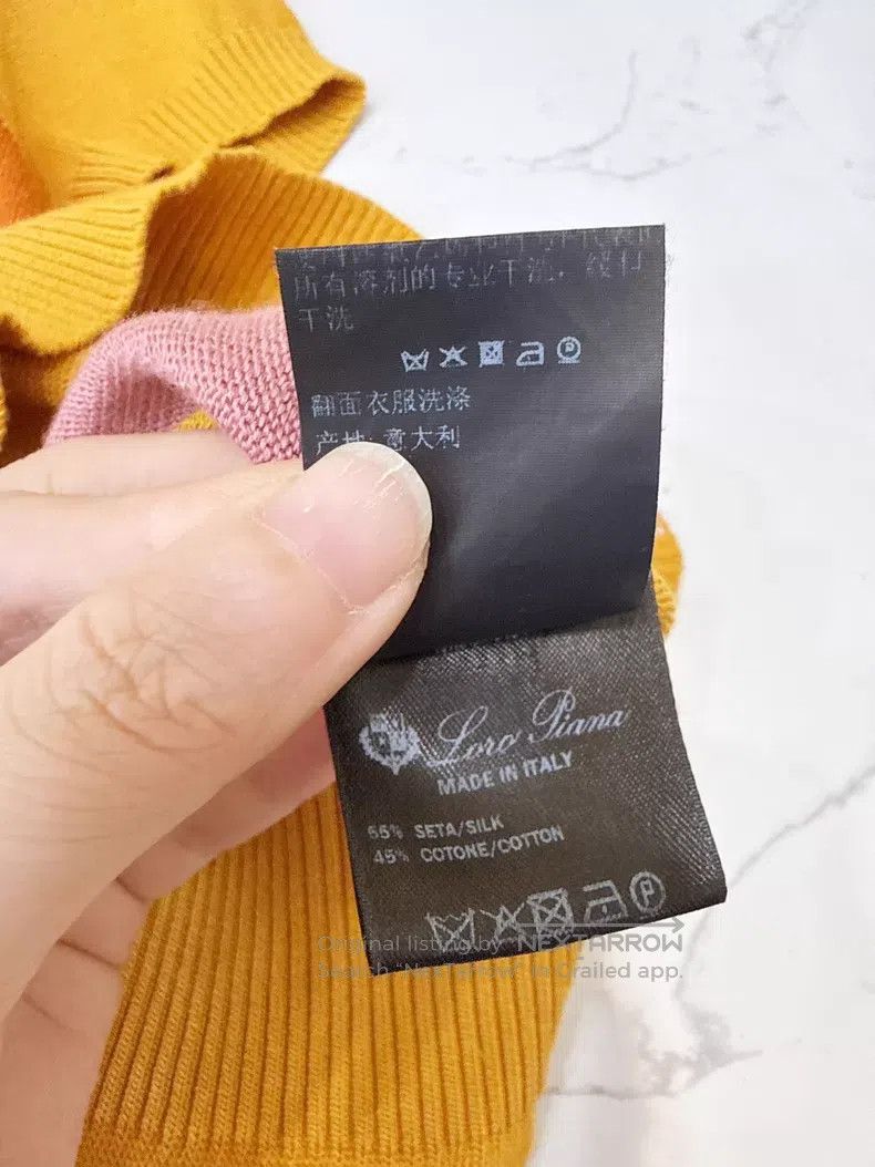 Loro Piana Loro Piana Yellow color block knit short sleeve top, mulbe Size XS / US 0-2 / IT 36-38 - 6 Thumbnail