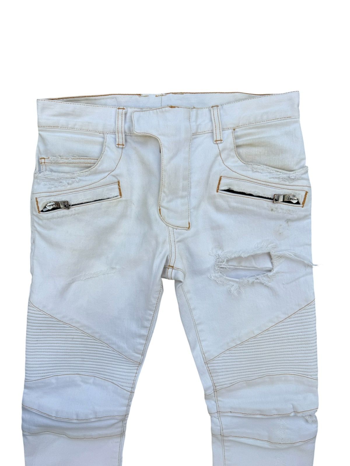 Balmain Balmain cream denim Size US 29 - 5 Thumbnail