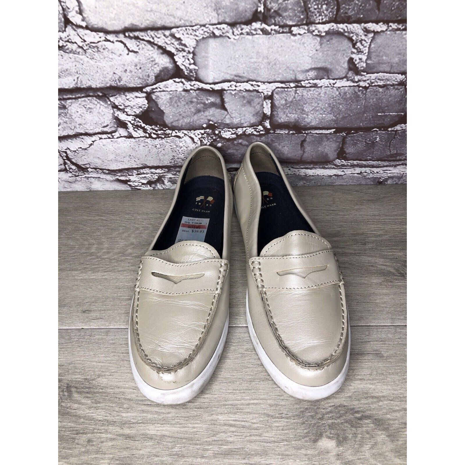Cole Haan Cole Haan Silver Leather Penny Loafer Casual Slip On Shoes W Size US 9.5 / IT 39.5 - 17 Thumbnail
