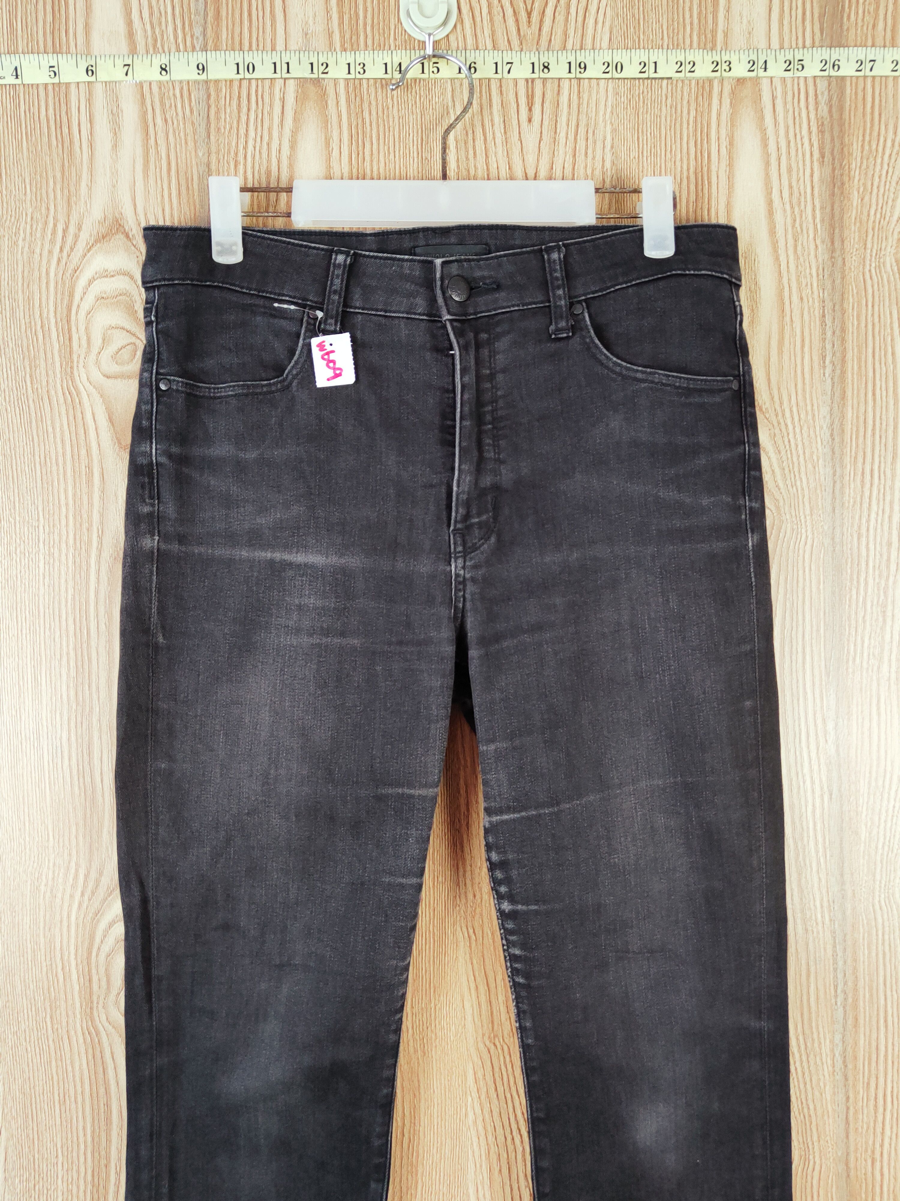 Japanese Brand Uniqlo fabirc by kaihara Black Distressed Ripped Jeans #W609 Size US 30 / EU 46 - 2 Thumbnail