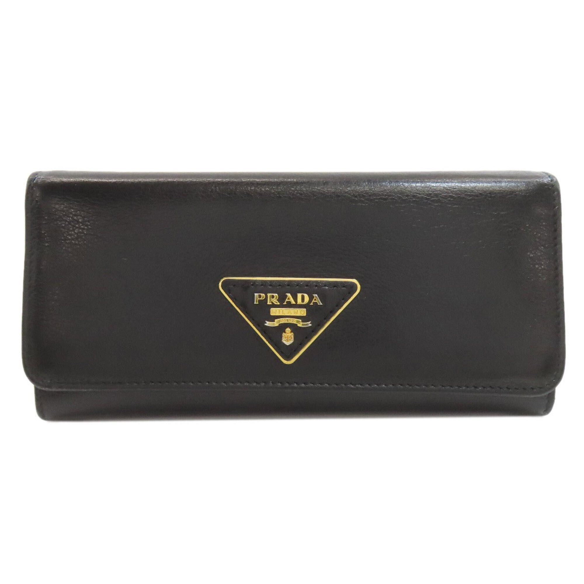 Prada Prada 1MH132 Triangle Long Wallet, Calfskin, Women's PRADA Size ONE SIZE - 1 Thumbnail