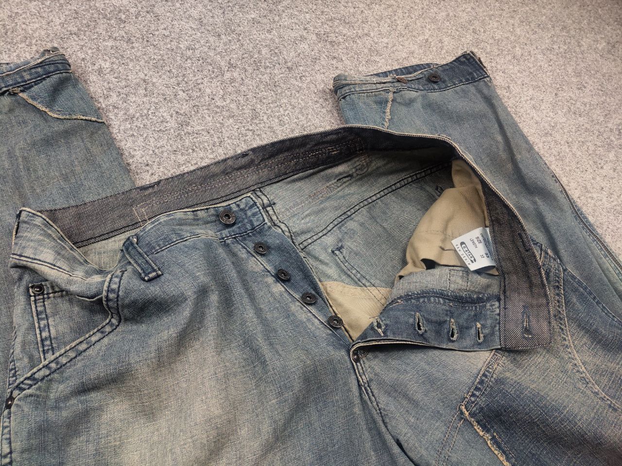 G-Star Rare Vintage G Star Raw Concept elwood Y2K Baggy Zip Jeans Size US 33 - 15 Thumbnail