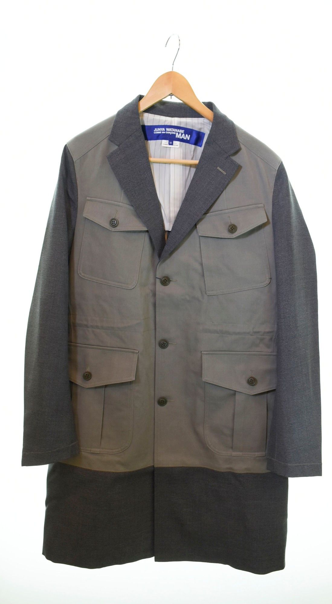 Jacket Switching Polyester Long Length Gray
