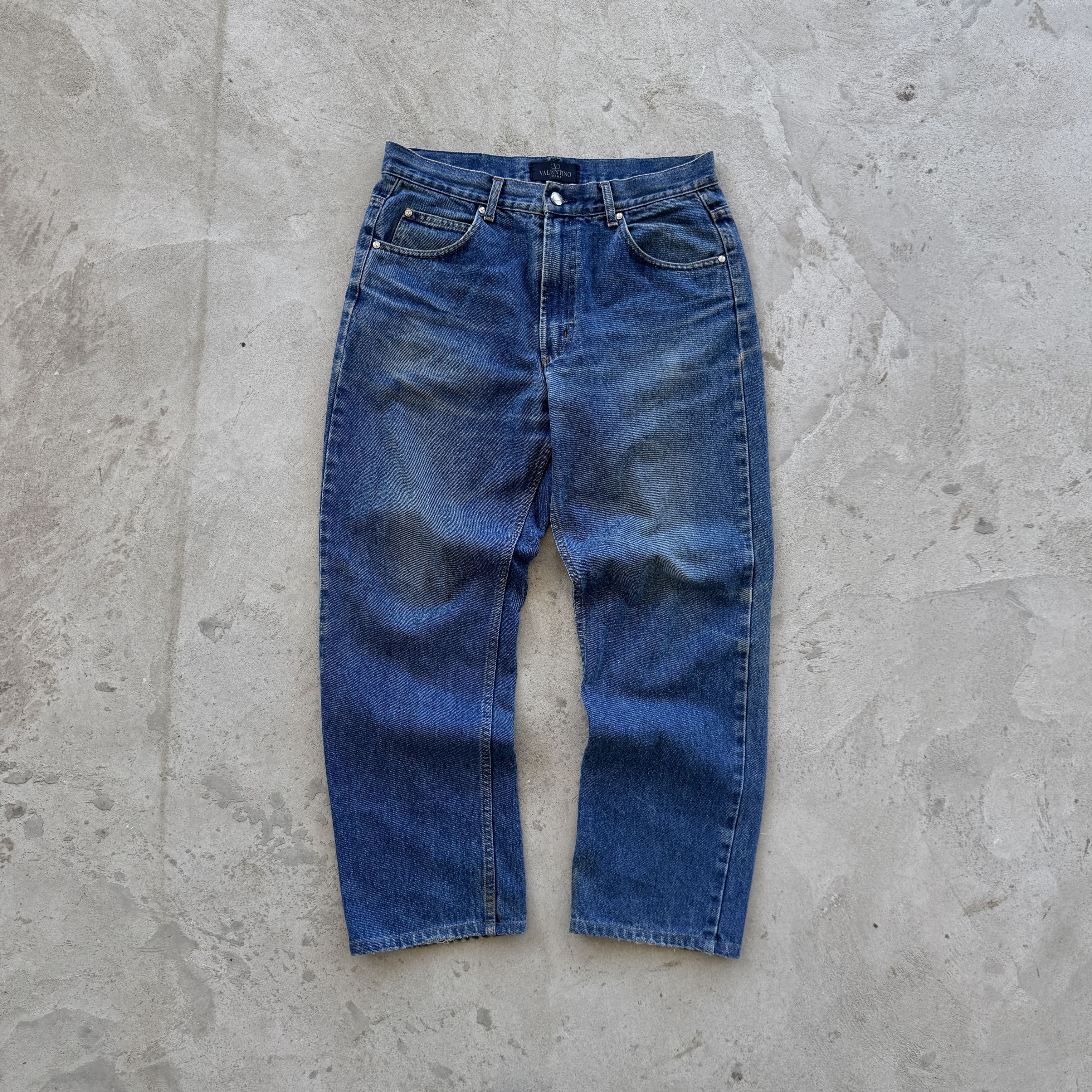Valentino Vintage 90s Valentino Baggy Denim Pants Size US 32 / EU 48 - 2 Thumbnail