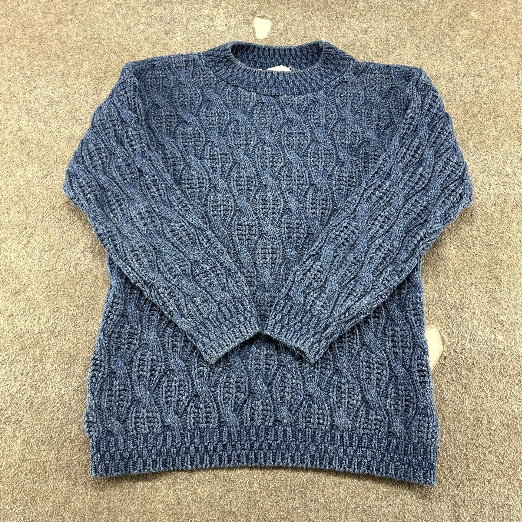 Vintage VINTAGE Nancy NYC Sweater Womens Blue Pullover Cable Knit Basketweave Solid 90s Size S / US 4 / IT 40 - 2 Thumbnail