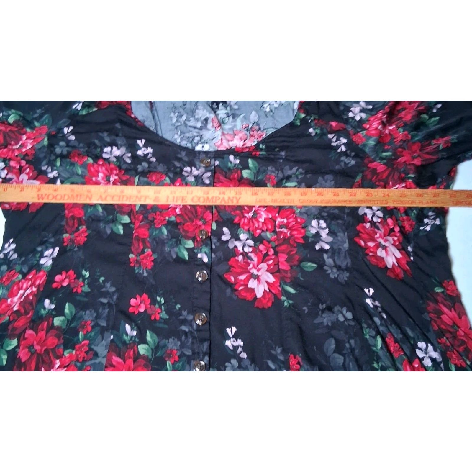 Torrid Torrid Plus Size 5X Blouse Black Floral Button Up Long Sleeve Size XXL / US 16-18 / IT 52-54 - 6 Thumbnail