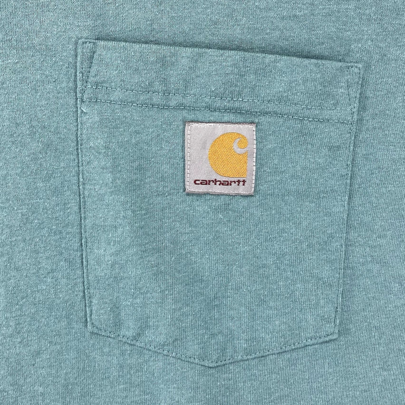 Carhartt Carhartt Mens Large Short Sleeve T-Shirt Teal Crew Neck Logo K87 Relaxed Fit All Seasons Outdoors Shirt Men L Blue Size US L / EU 52-54 / 3 - 4 Thumbnail