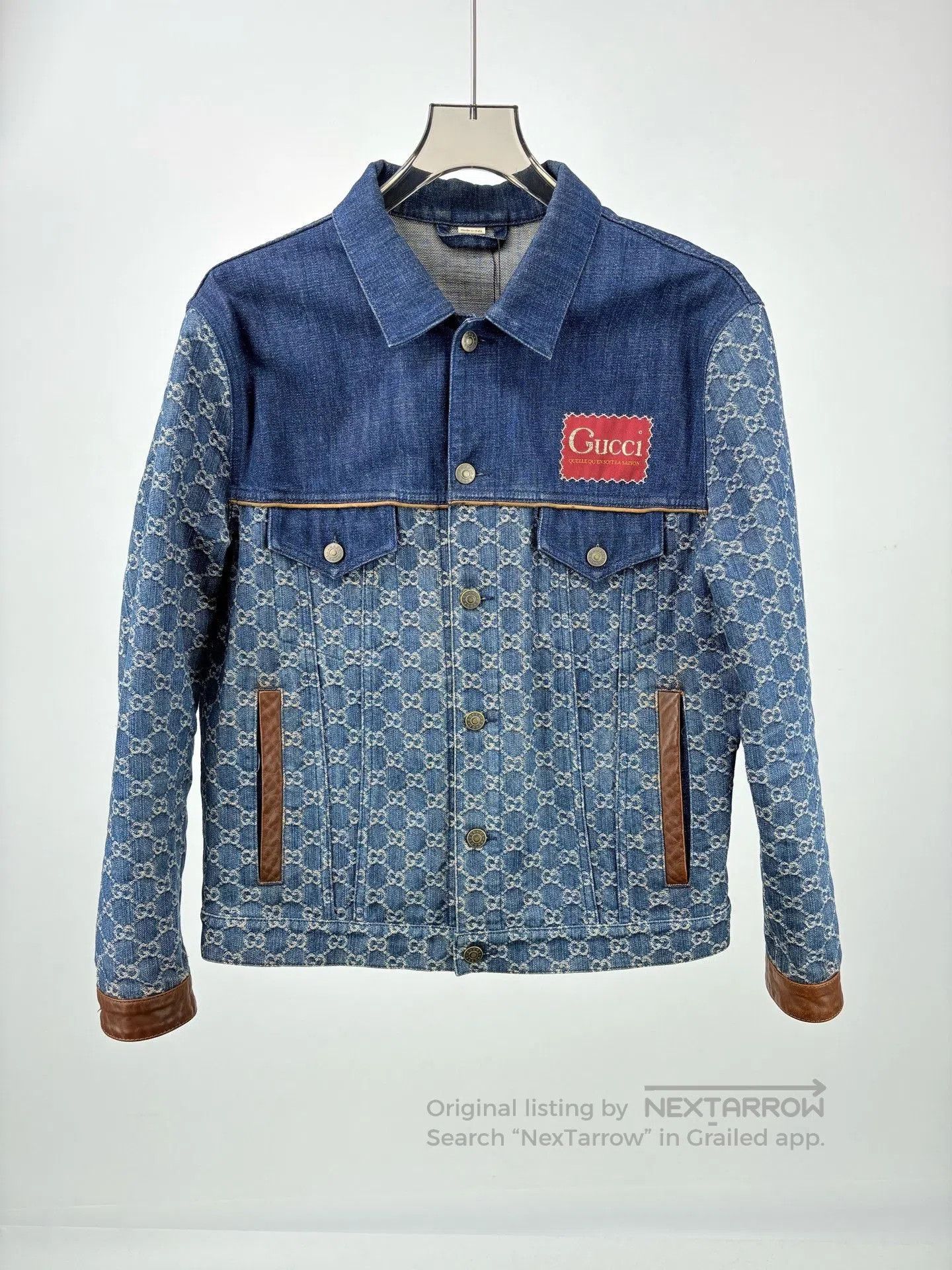 Gucci Gucci GG Logo Leather Patchwork Denim Jacket. Size US S / EU 44-46 / 1 - 1 Thumbnail