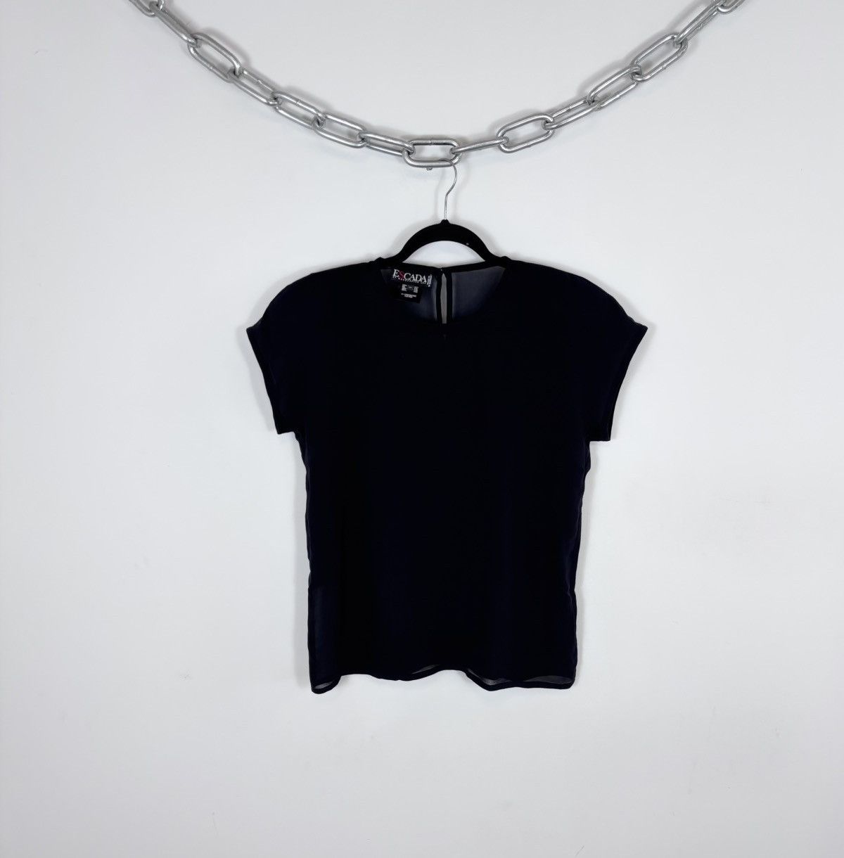 Escada Escada By Margaretha Lay Women’s Black Silk T-Shirt Blouse Size S / US 4 / IT 40 - 1 Thumbnail