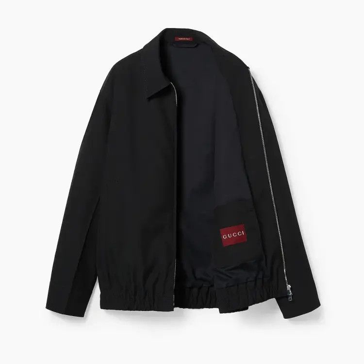 Gucci o1loc1c1125 823645 Embossed Wool Twill Zip Jacket in Black Size US M / EU 48-50 / 2 - 3 Thumbnail