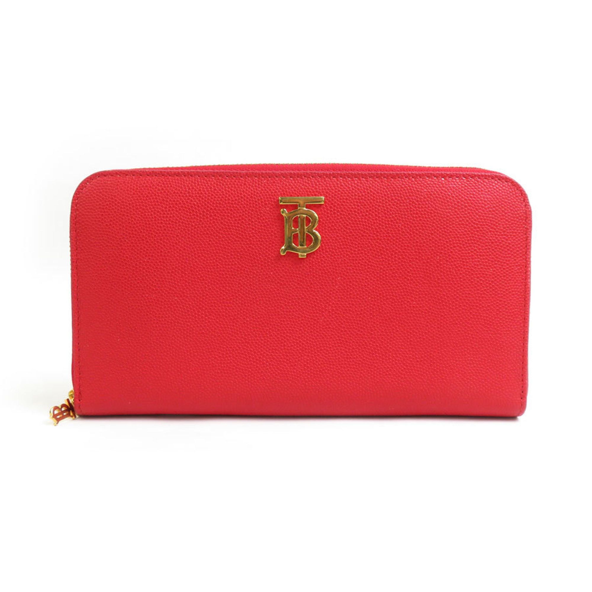 Burberry Burberry round long wallet leather red men's women's h30821a Size ONE SIZE - 1 Thumbnail