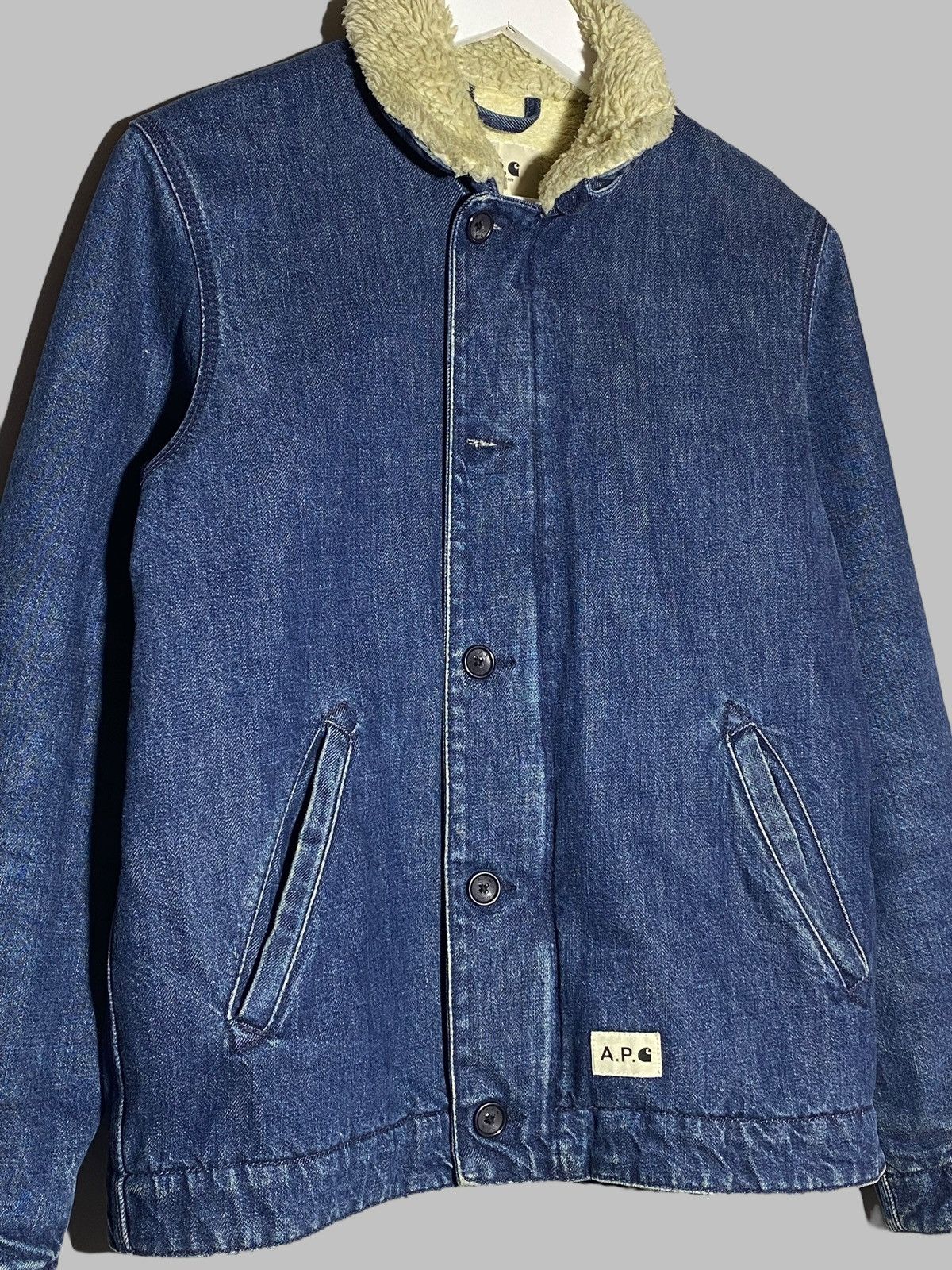 A.P.C. × Carhartt A.P.C. Carhartt Sherpa Trucker Vibes Raw Denim Paris Collab Size US S / EU 44-46 / 1 - 2 Thumbnail