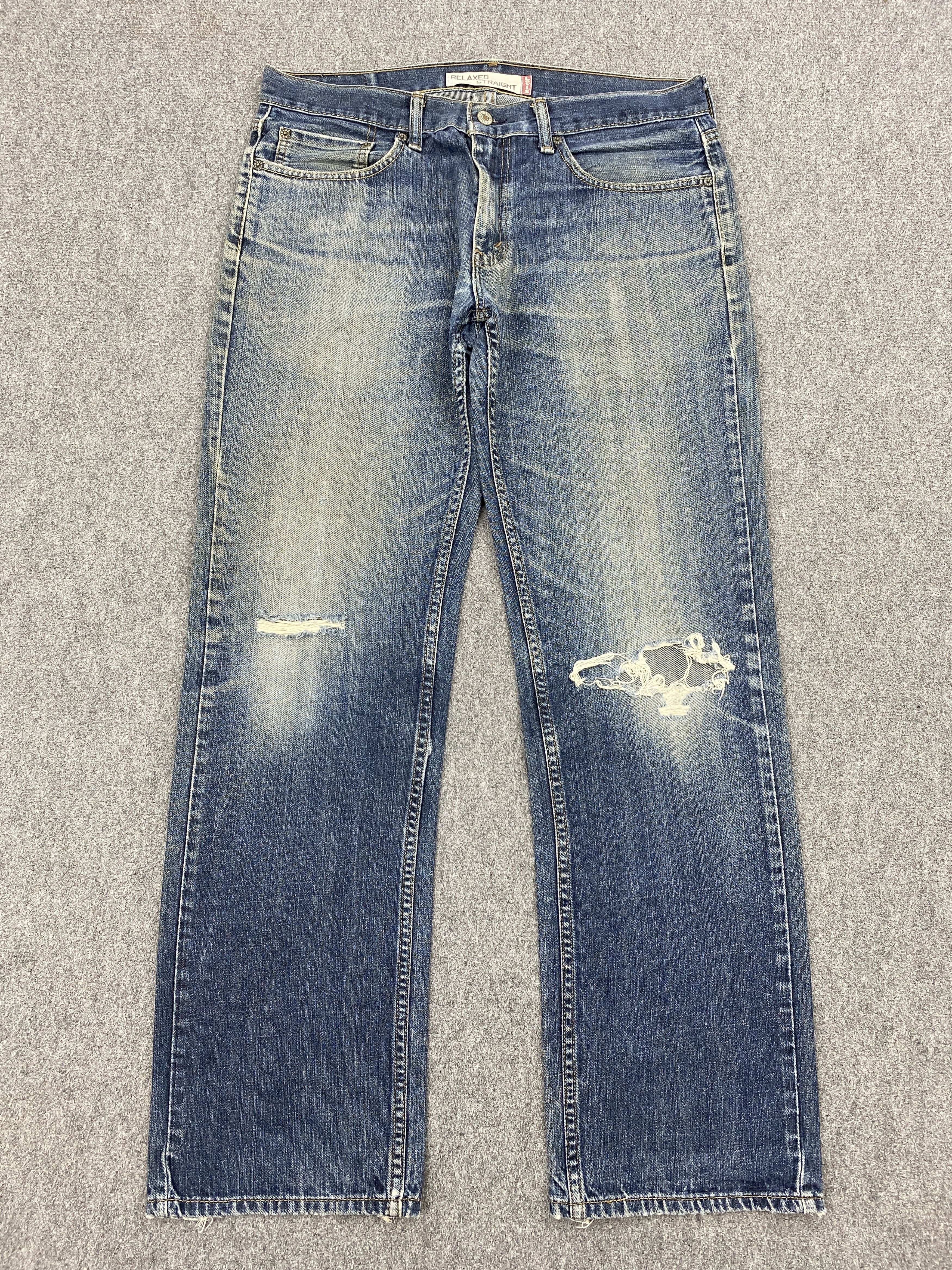 Levi's × Vintage Vintage Distressed Levis 559 Faded Blue Jeans Size US 35 - 1 Thumbnail