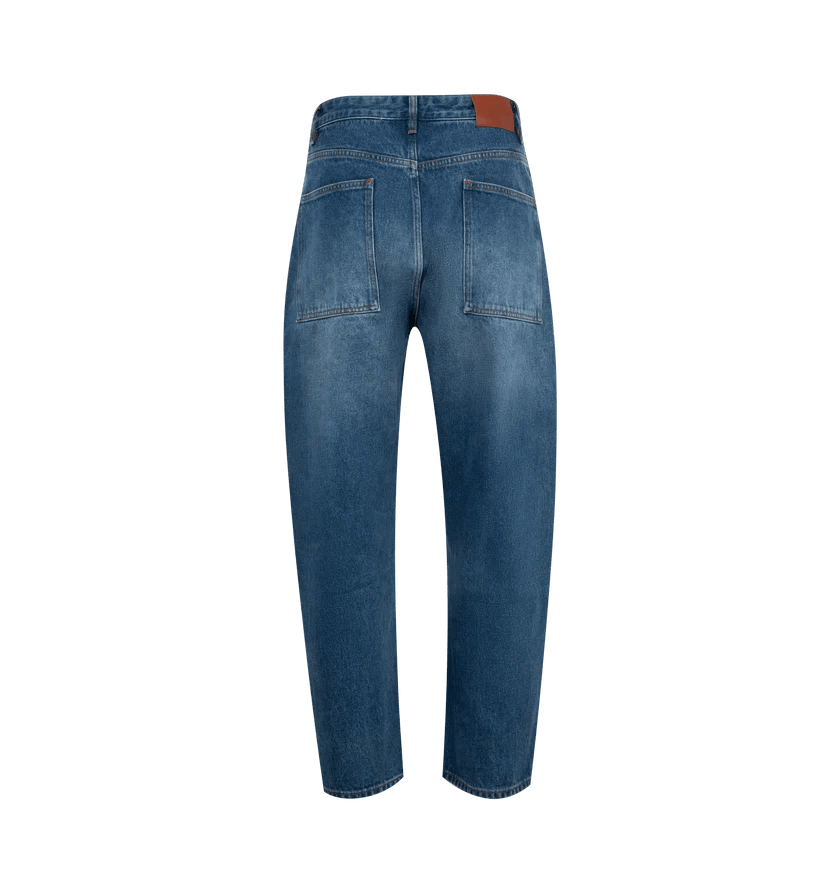 Studio Nicholson o1h1sh10525 Cropped Curved Leg Jeans in Blue Size US 34 / EU 50 - 2 Thumbnail