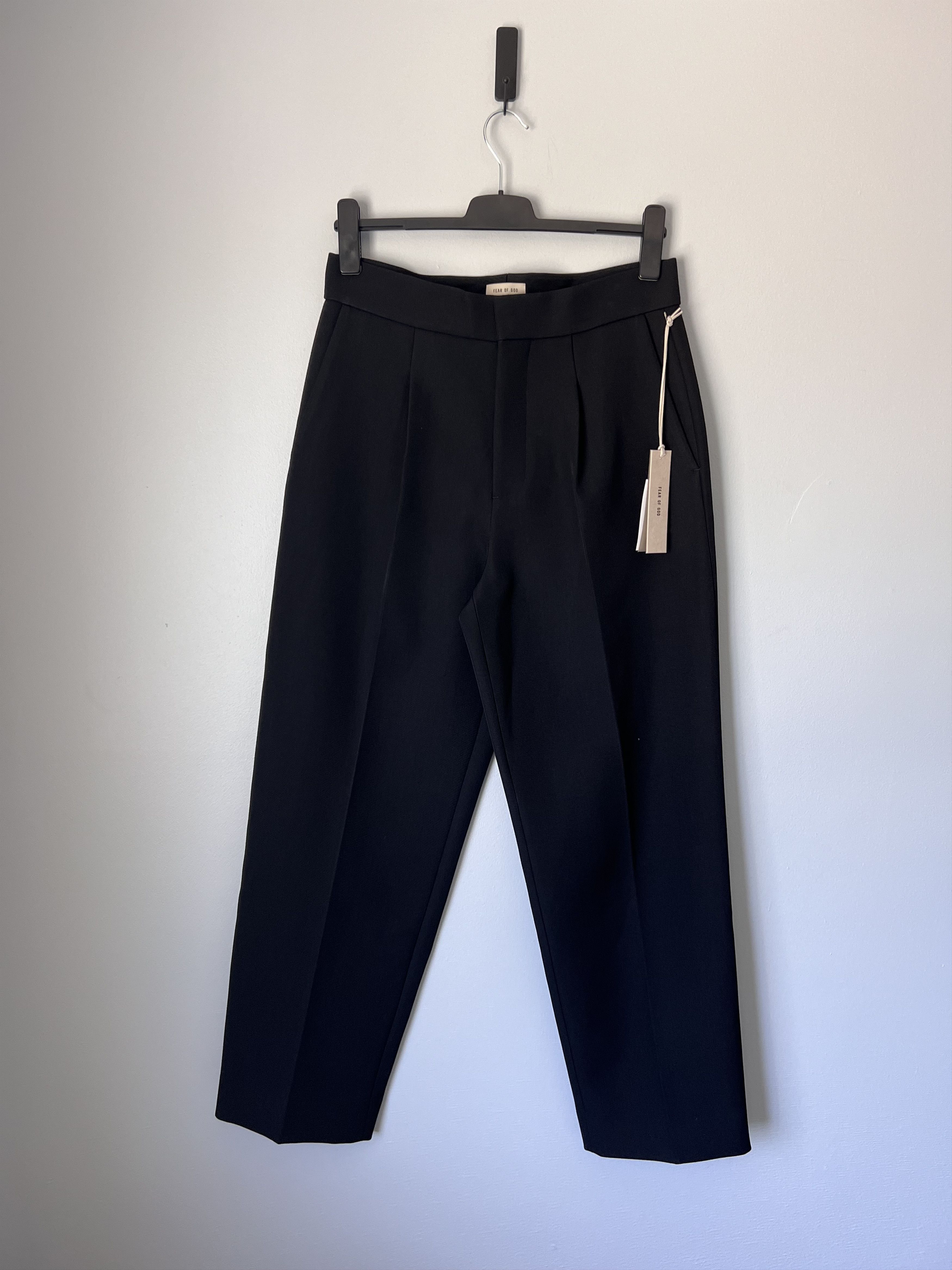 Fear of God Wool Single Pleat Relaxed Trousers in Black