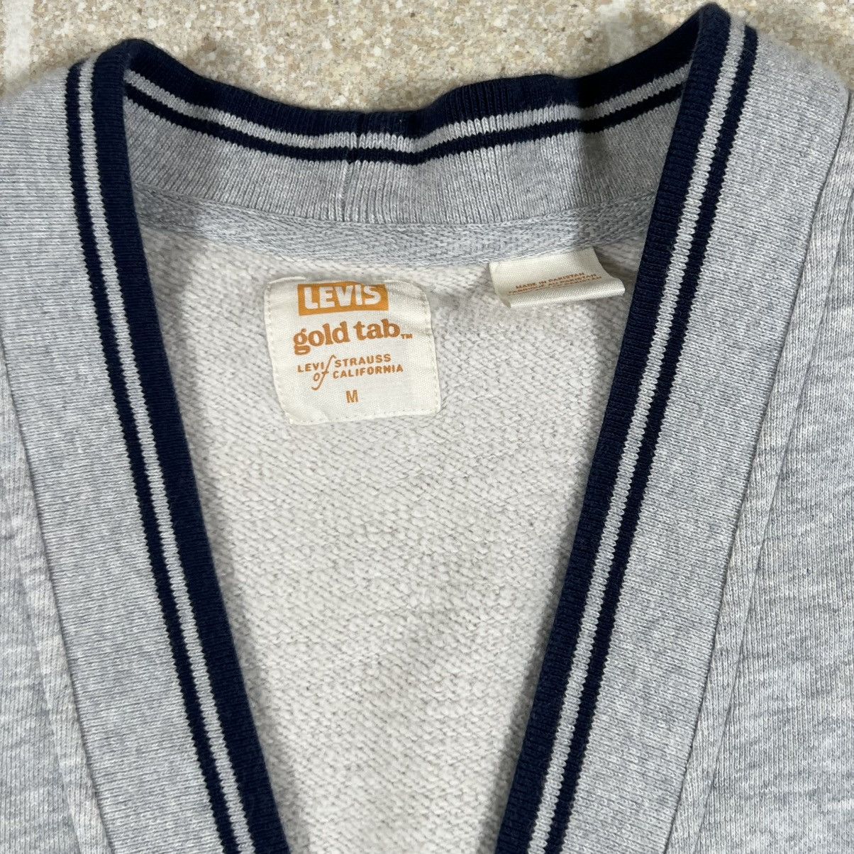 Levi's Vtg LEVIS Gold Tab Mens Cotton V-Neck Button CARDIGAN Gray M Size US M / EU 48-50 / 2 - 2 Thumbnail