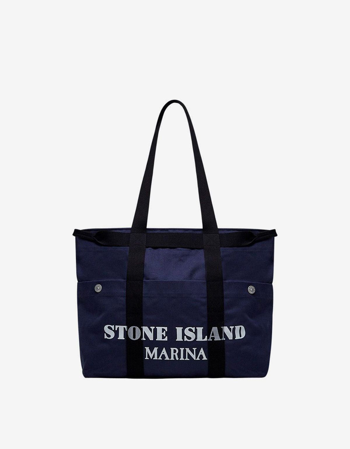 image of Stone Island Blue Marina Beach Bag, Men's