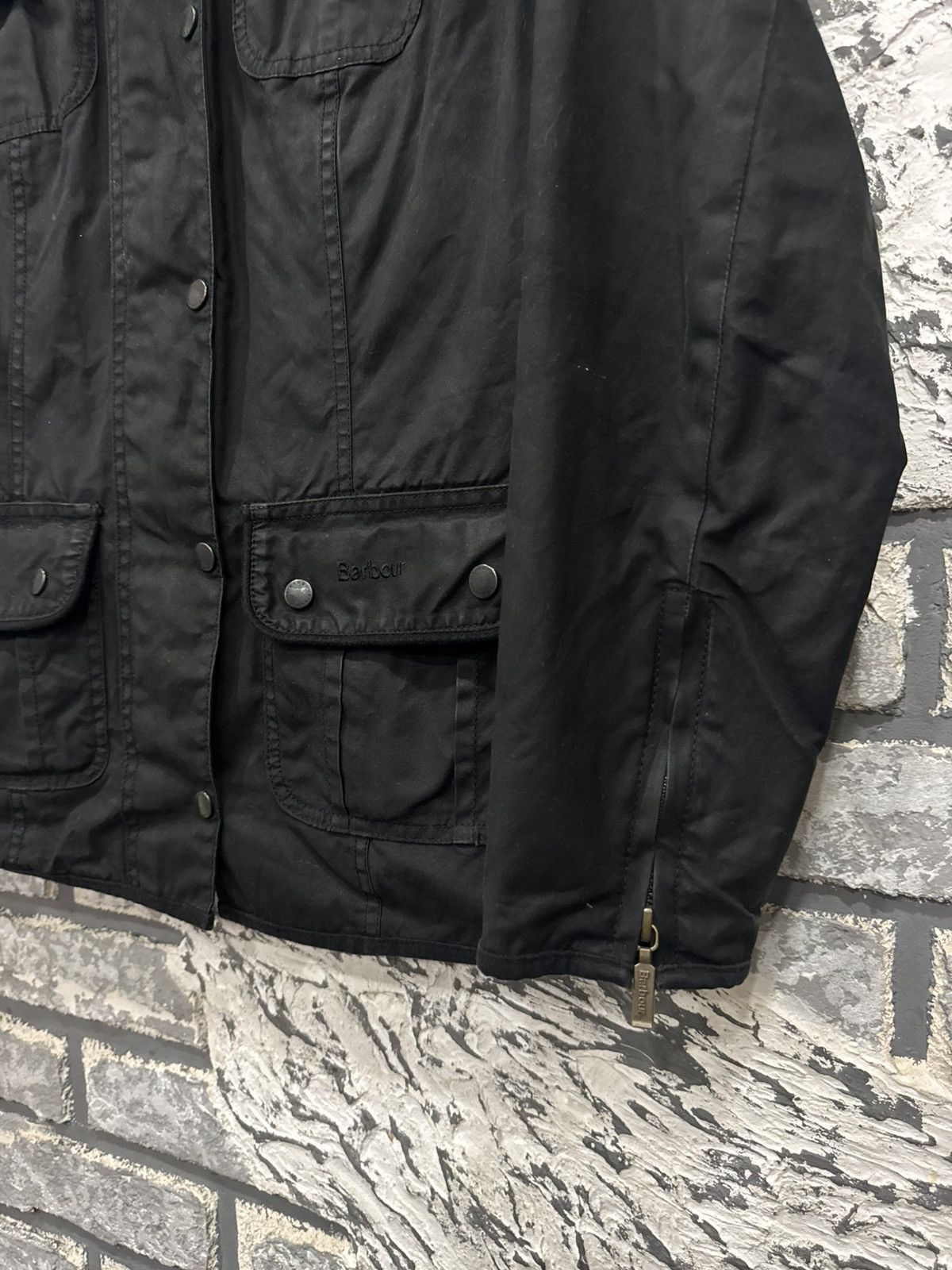Barbour Womens Barbour Utility Black Waxed Jacket Size 12 Size M / US 6-8 / IT 42-44 - 5 Thumbnail