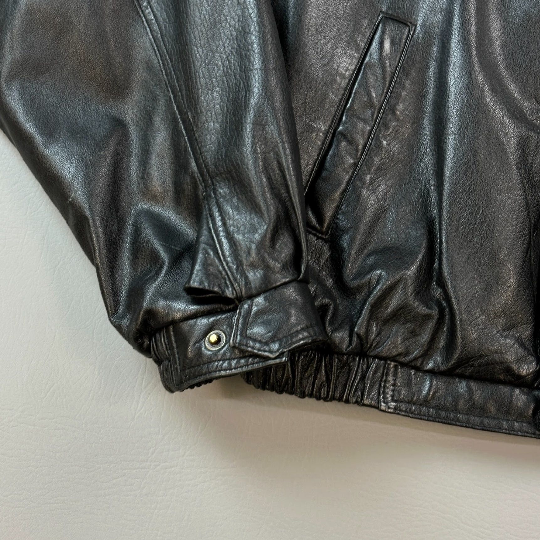 Port Authority VINTAGE Port Authority Jacket Mens L Black Leather Quilt Lined Bomber Size US L / EU 52-54 / 3 - 2 Thumbnail