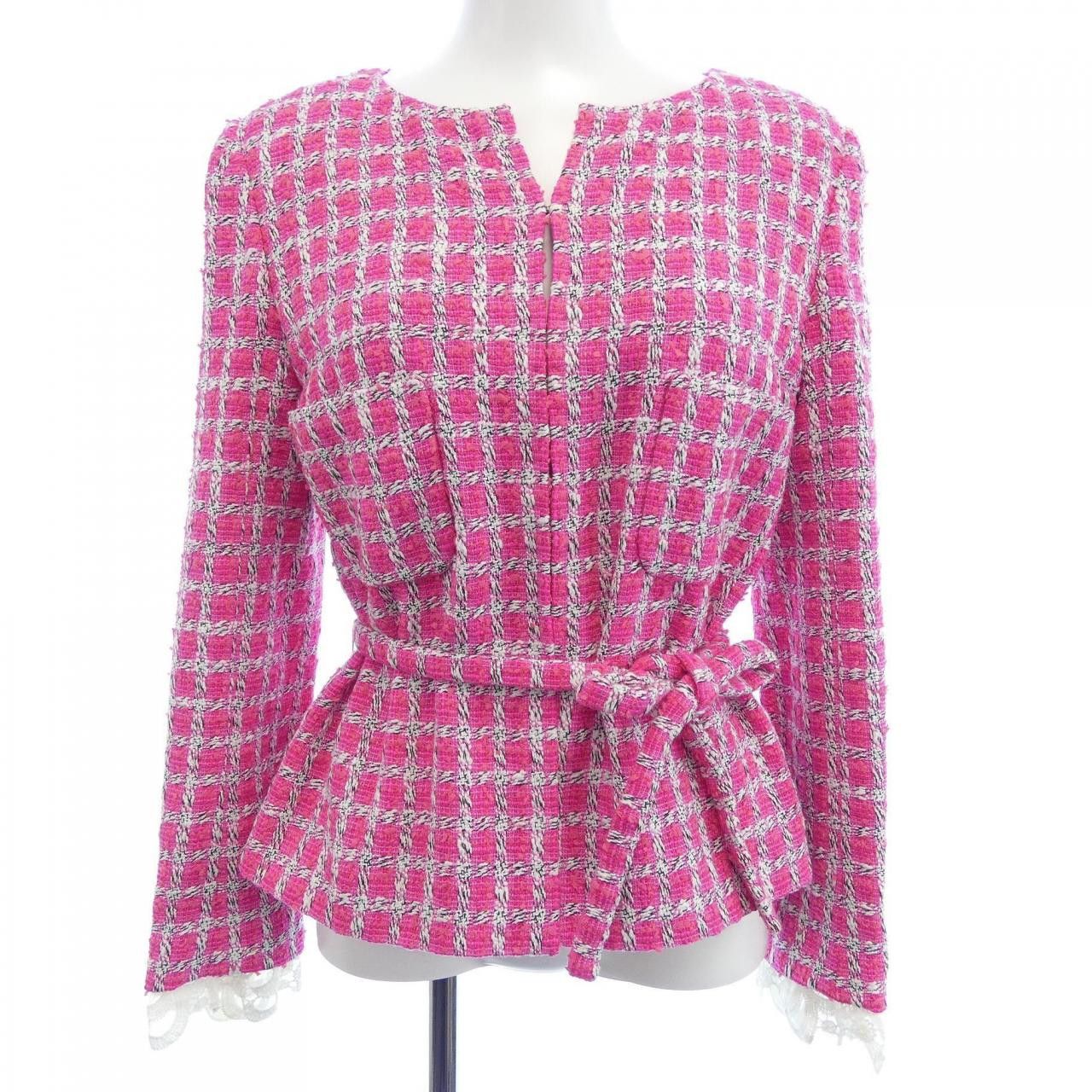 Chanel Chanel Chanel Collarless Jacket Textile Outerwear P49012V35896 14S DUTY FREE for USA Size ONE SIZE - 1 Thumbnail