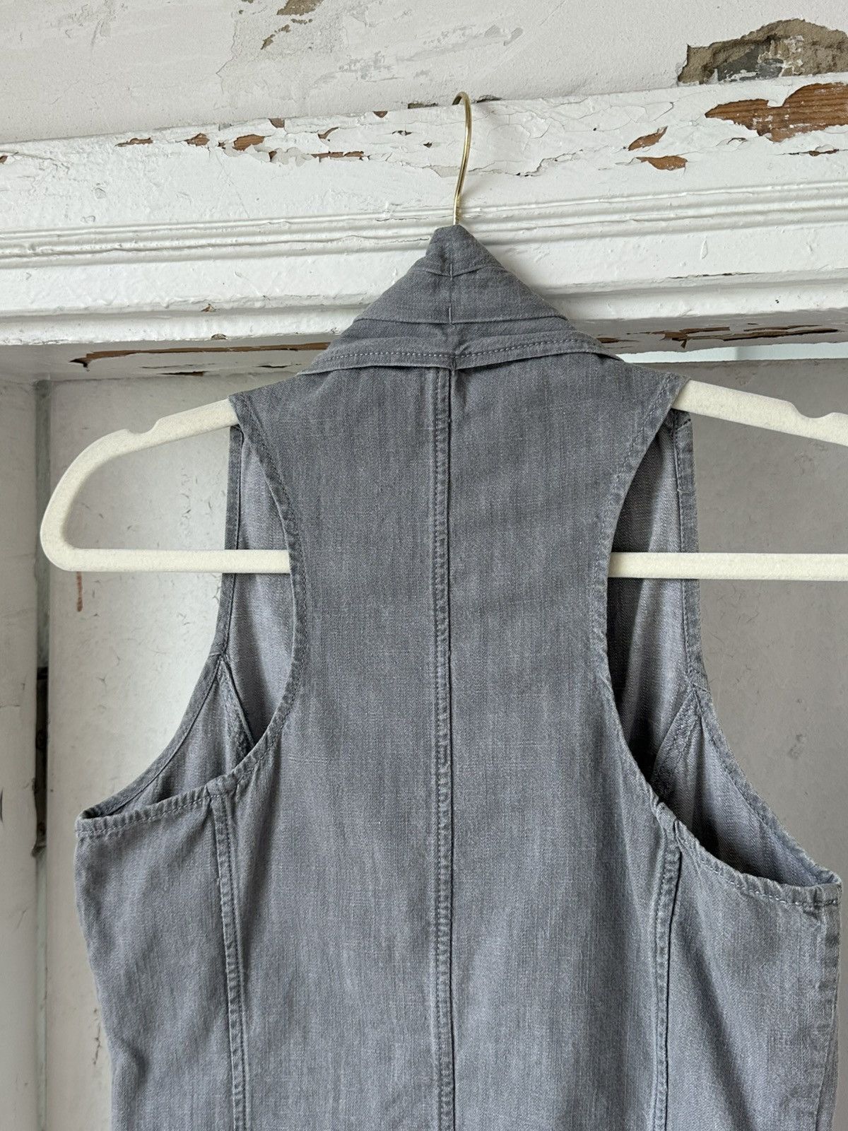 If Six Was Nine Vintage Washed GrayZip Denim Top Size M / US 6-8 / IT 42-44 - 6 Thumbnail
