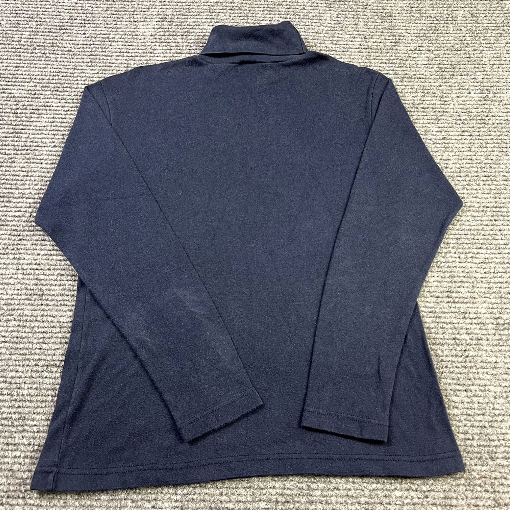 Vintage VINTAGE Bobbie Brooks Turtleneck Shirt Womens M Navy Blue 90s Wool? Cotton Polyester? (Note: Original has cotton, polyester) Size M / US 6-8 / IT 42-44 - 3 Thumbnail
