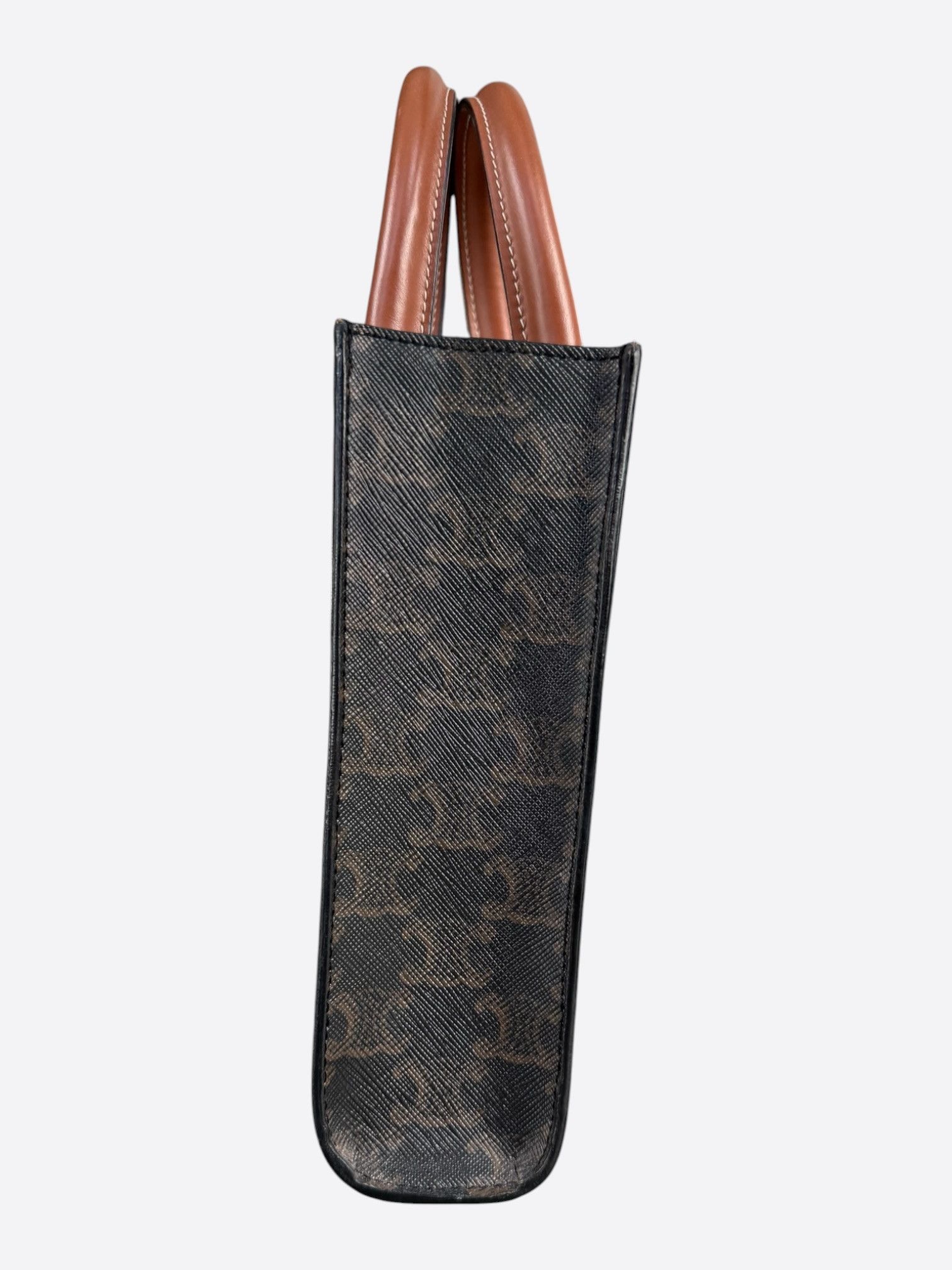 Celine Celine Brown & Black Cabas Mini Vertical Tote Bag Size ONE SIZE - 4 Thumbnail