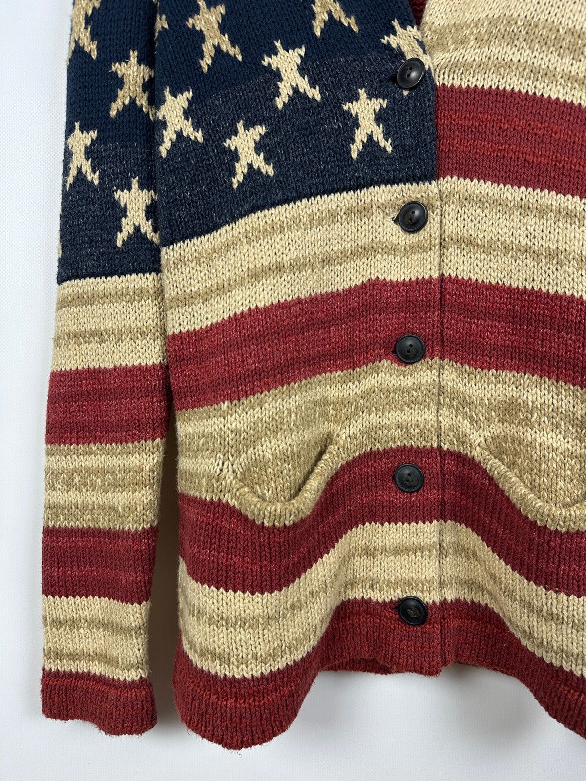 Denim & Supply Ralph Lauren Ralph Lauren Denim Supply USA Flag Knit Shawl Cardigan Size US M / EU 48-50 / 2 - 9 Thumbnail