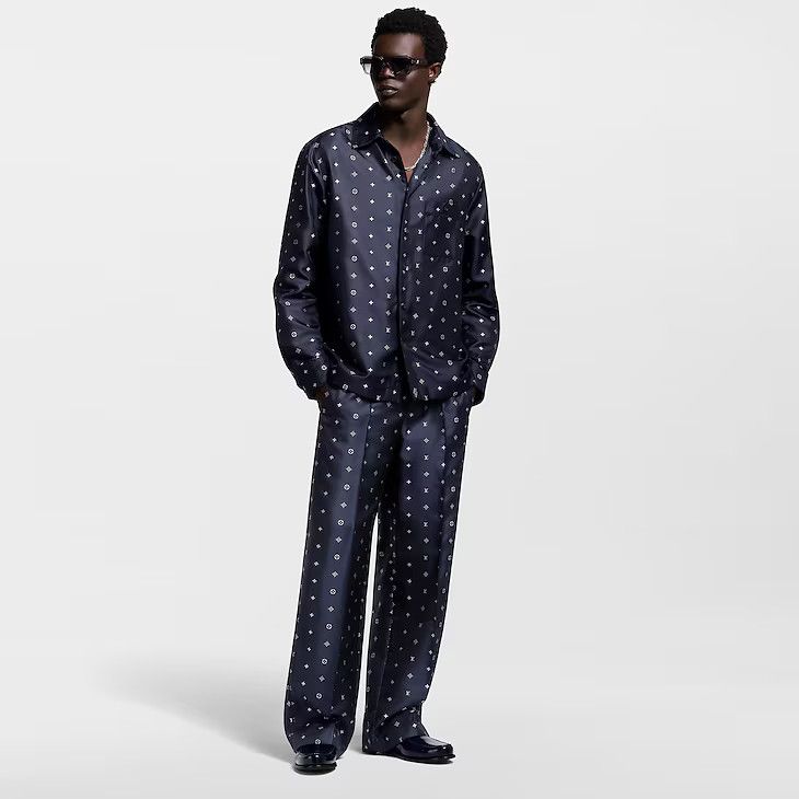 Louis Vuitton Monogram Silk Pyjama Trousers - 56 3L Size 54R - 2 Thumbnail