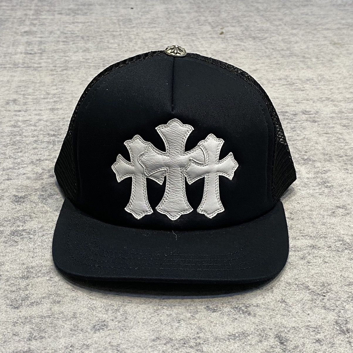 Chrome Hearts Chrome Hearts three cemetery cross trucker hat black Size ONE SIZE - 2 Thumbnail