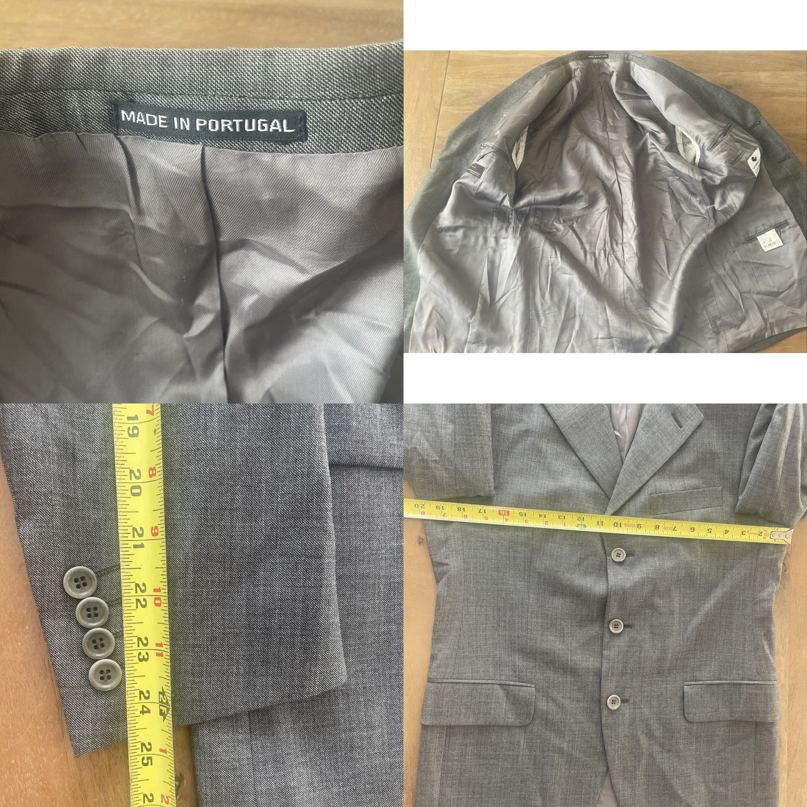 Vintage Vitale Barberis Canonico Sport Coat Blazer Mens 38R Gray Wool 40 Chest Four-Button N/A Defined Size 38R - 8 Thumbnail