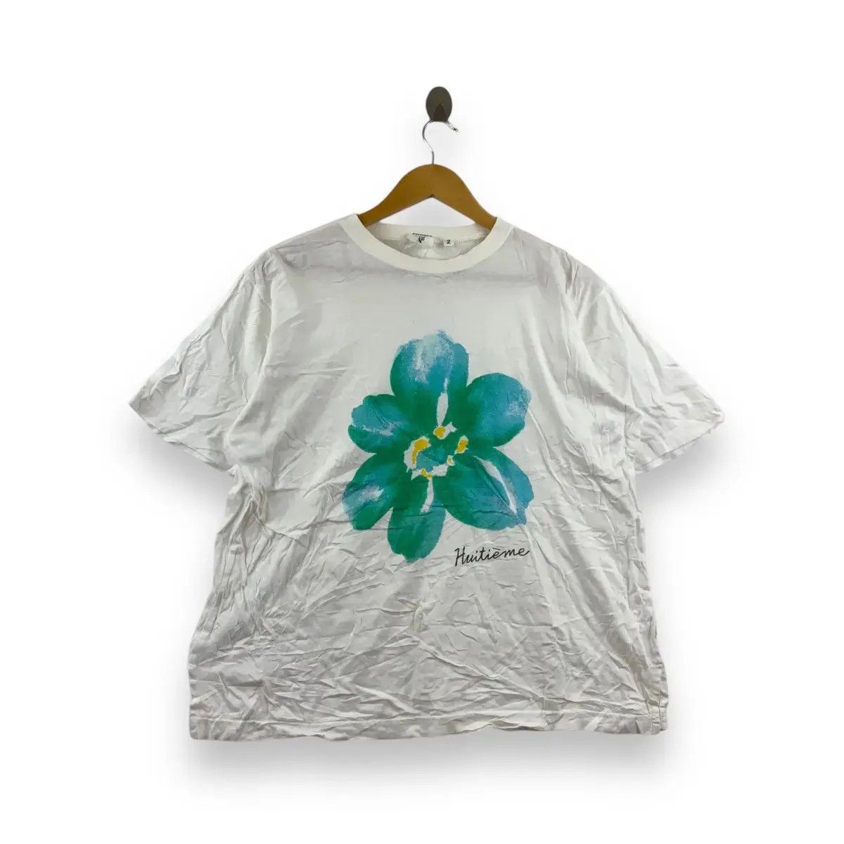 Vintage Vintage HUITIEME SPORTS STUDIO Floral Hand Painting Tee Size L / US 10 / IT 46 - 1 Thumbnail