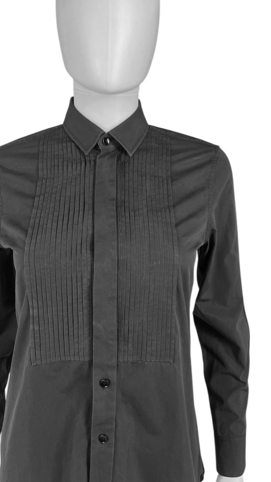 Saint Laurent Paris by Hedi Slimane F/W 2016 Striped Black Cotton Shirt Size M / US 6-8 / IT 42-44 - 5 Thumbnail