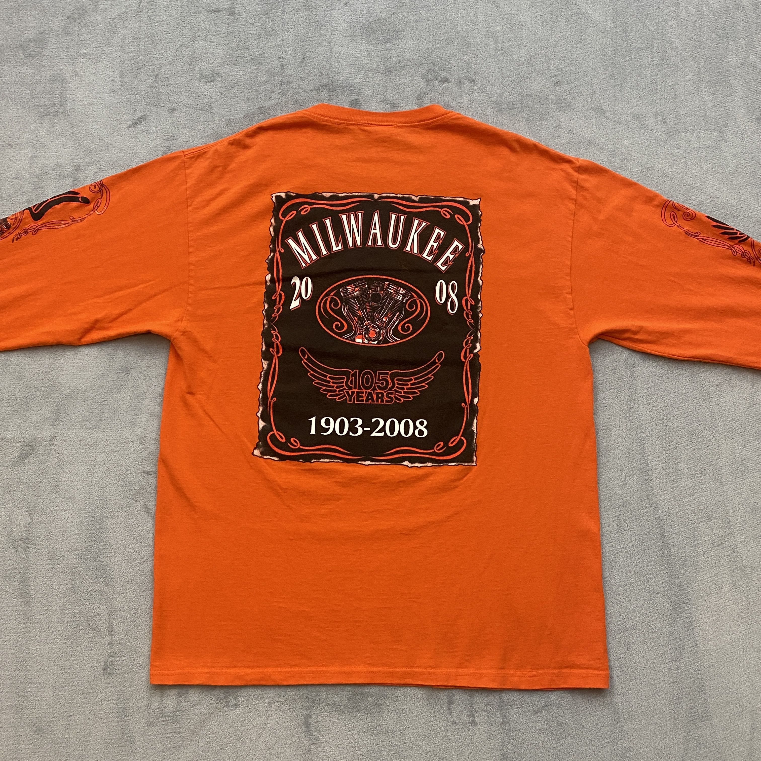 Harley Davidson × Vintage Y2K T Shirt Men Large 2009 BIKE WEEK Long Thermal Sleeve Size US L / EU 52-54 / 3 - 1 Thumbnail