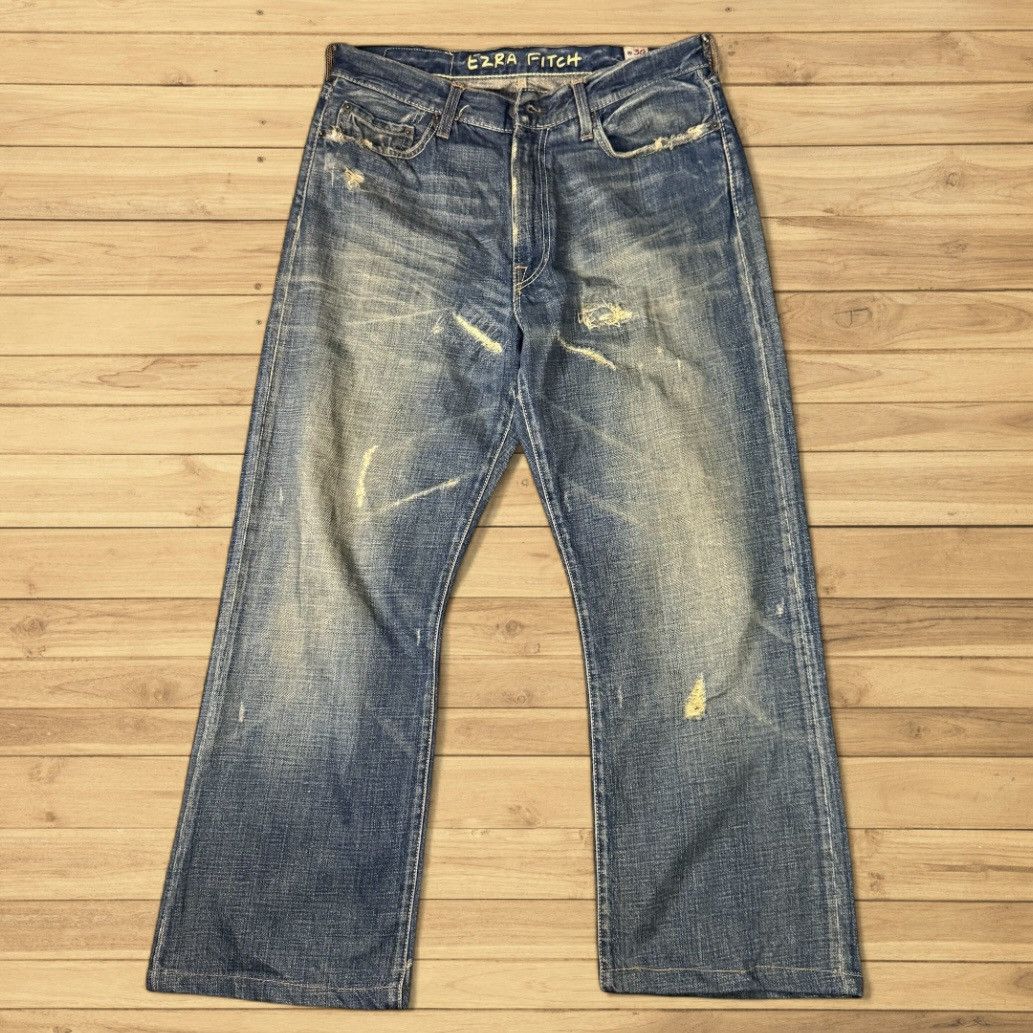 Beauty Beast Bootcut Ezra Fitch Distressed y2k Style Wide Leg Denim Size US 33 - 1 Thumbnail