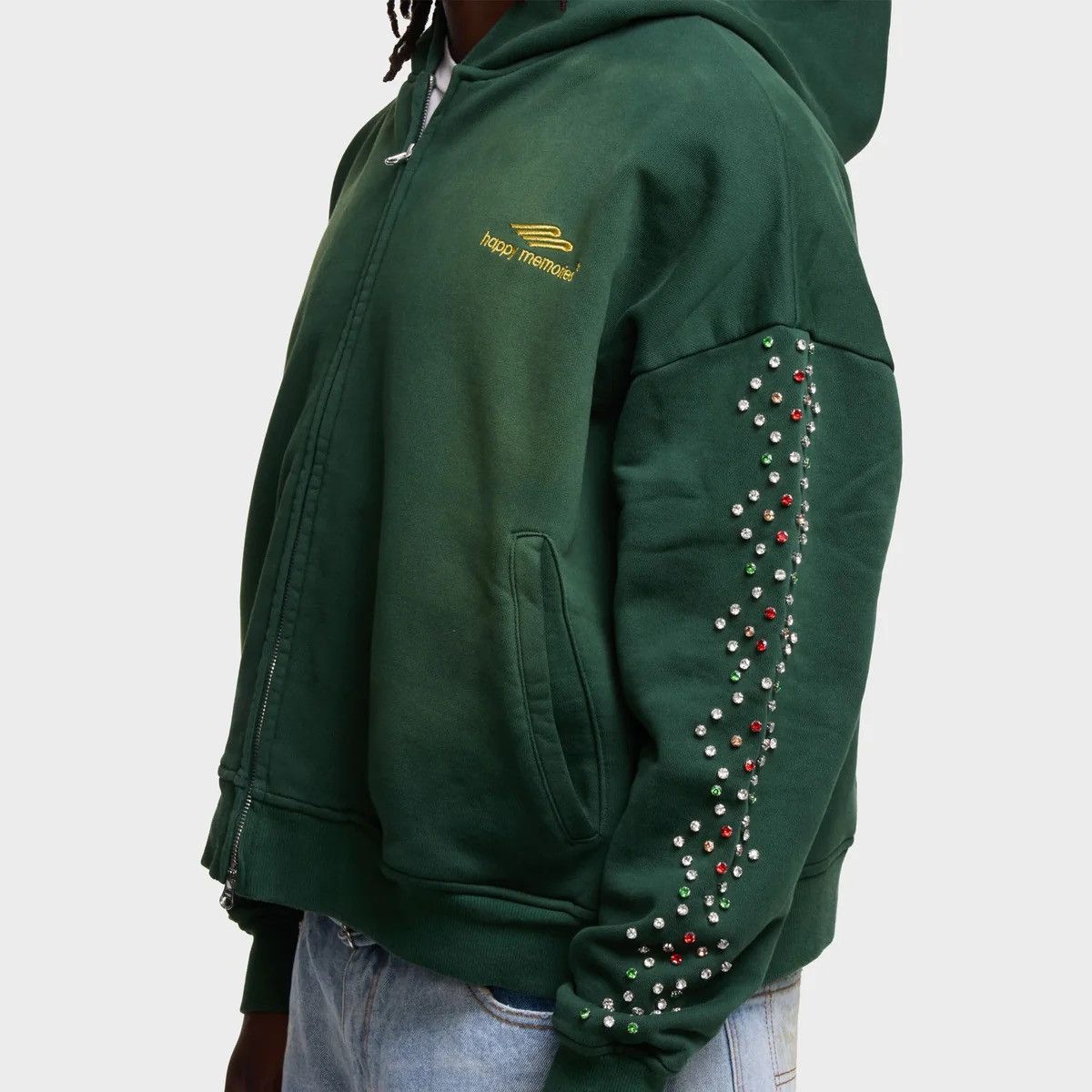 HMDD HMDD “Green Bean” Crystal Zip Up Hoodie Size US XL / EU 56 / 4 - 3 Thumbnail