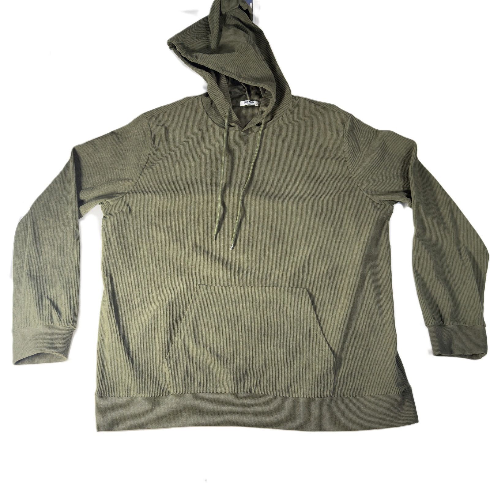 Other Coofandy Men XL Ribbed Hoodie Olive Green Pullover Casual Size US XXL / EU 58 / 5 - 2 Thumbnail