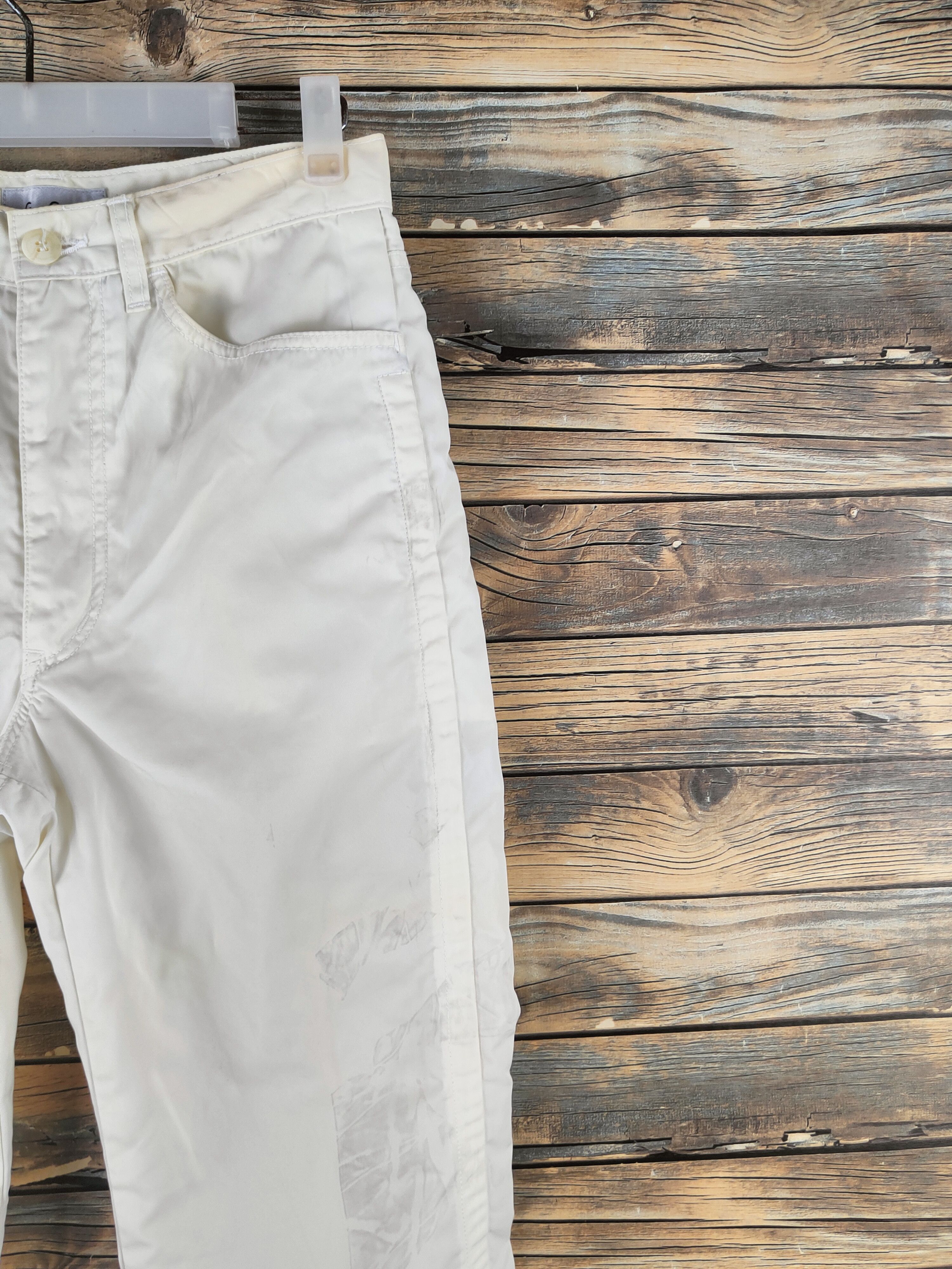 Japanese Brand D GGG Pour Homme Ivory Casual Poly Pants #S2396 Size 28" / US 6 / IT 42 - 5 Thumbnail