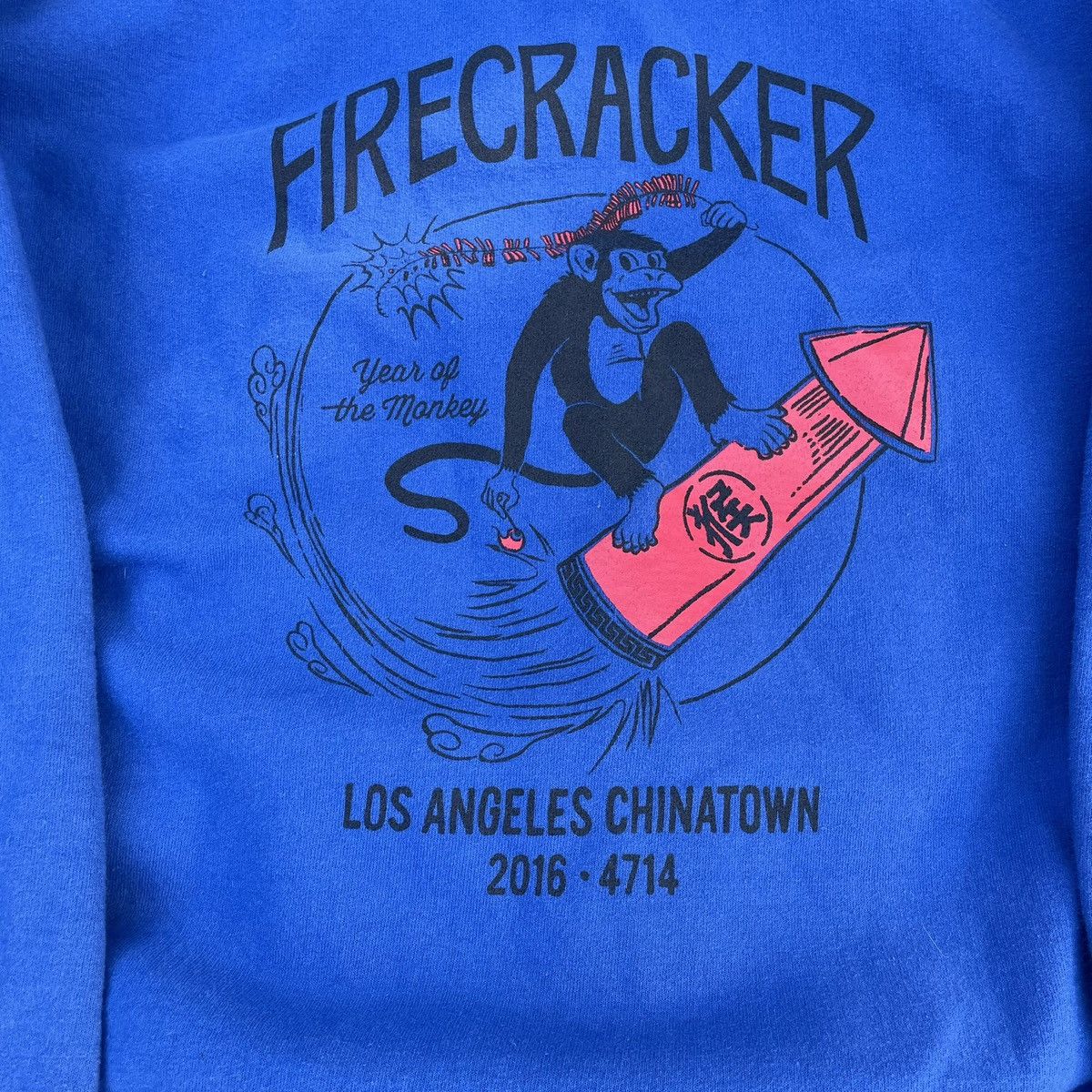 Gildan Firecracker LA Chinatown Year of the monkey zip up hoodie Size US M / EU 48-50 / 2 - 2 Thumbnail