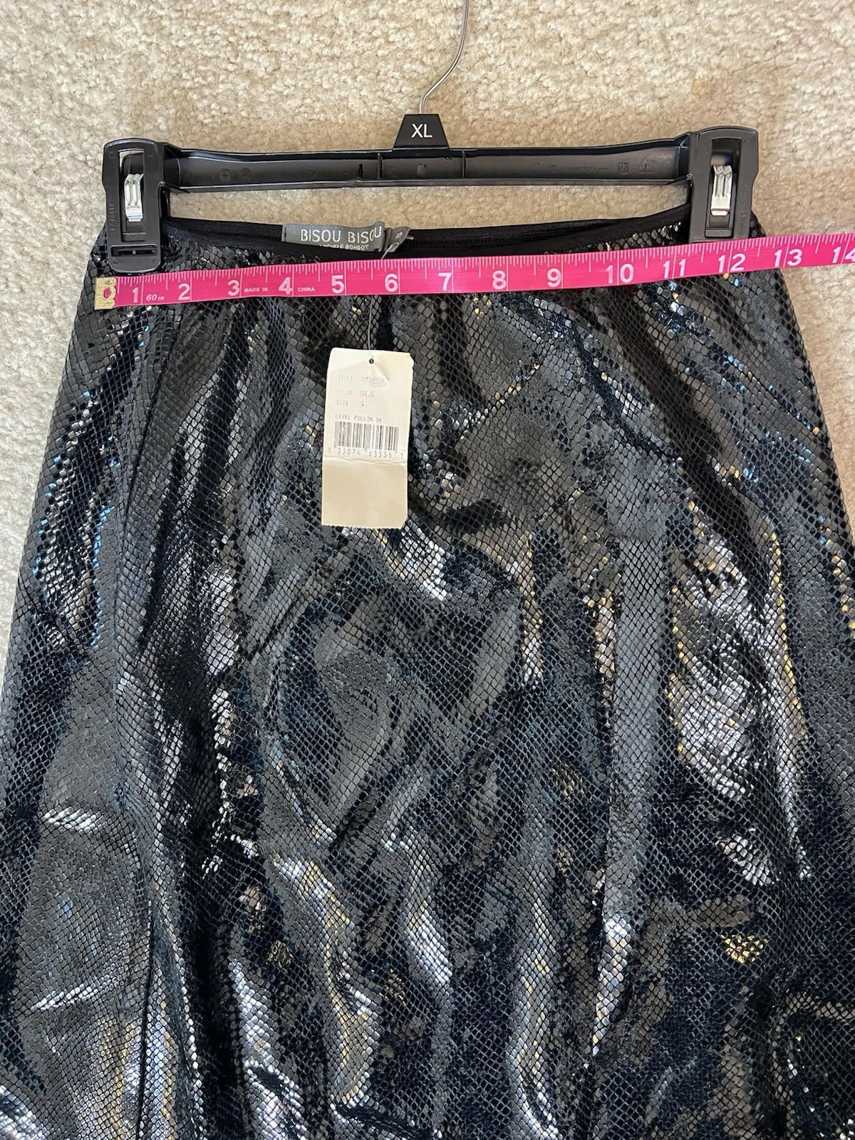 Designer bisou bisou Label Pull On Sequin Black Skirt Sz S Size 28" / US 6 / IT 42 - 6 Thumbnail