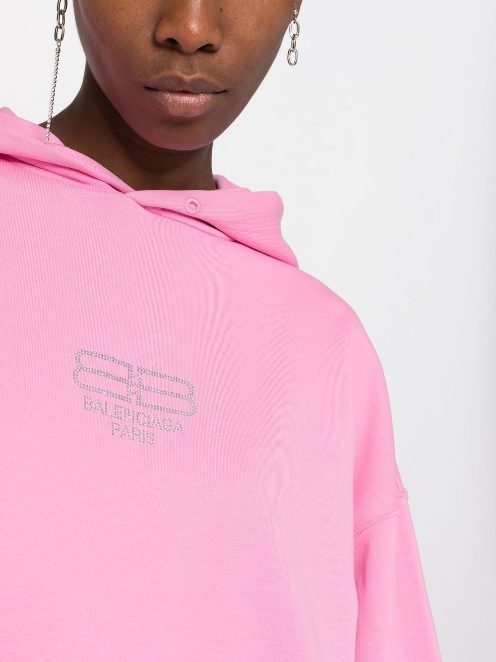 Balenciaga o1s1wg110824 BB Paris Icon Hoodie Medium Fit in Pink Size XL / US 12-14 / IT 48-50 - 5 Thumbnail