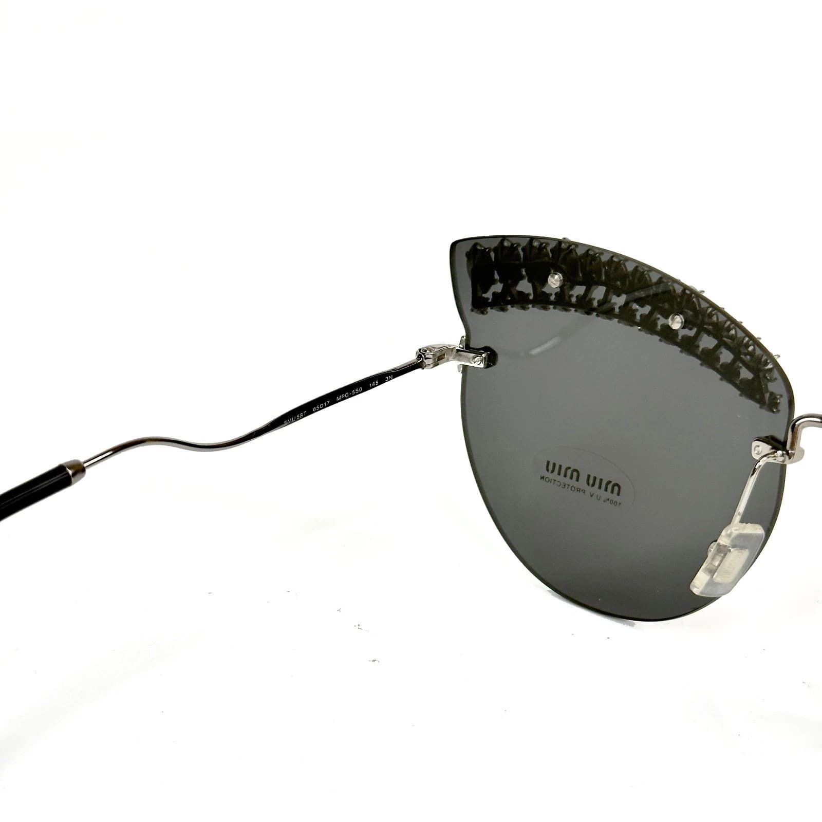 Miu Miu MIU MIU MU58TS 58T SCENIQUE CRYSTAL Jewel Silver Sunglass Size ONE SIZE - 2 Thumbnail