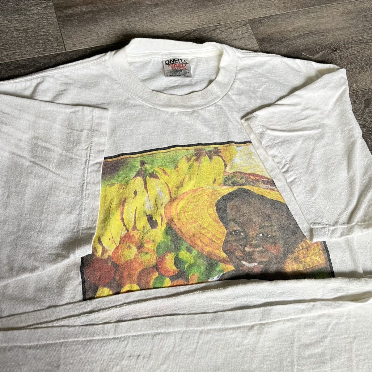 Vintage Vintage 1990s African American Farmer Painting Logo T Shirt Size US XL / EU 56 / 4 - 5 Thumbnail