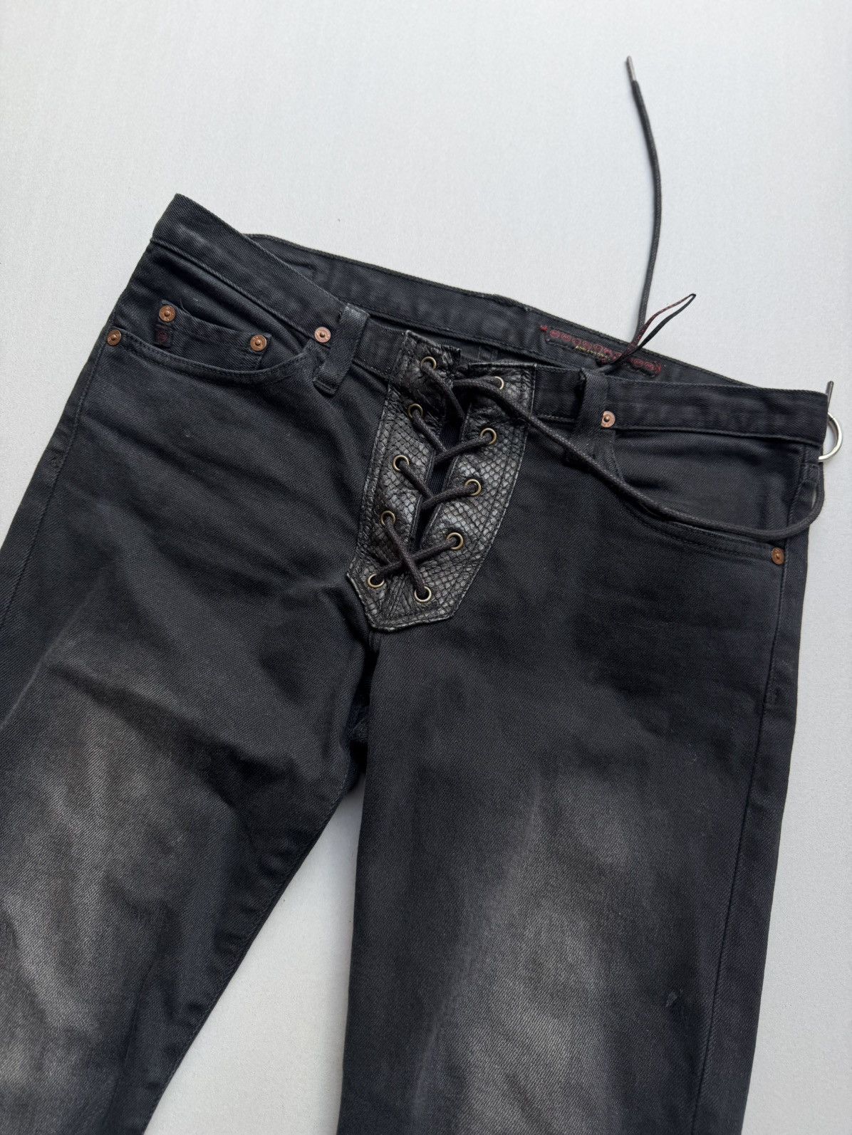 Japanese Brand AG lace up flare jeans Size US 29 - 3 Thumbnail