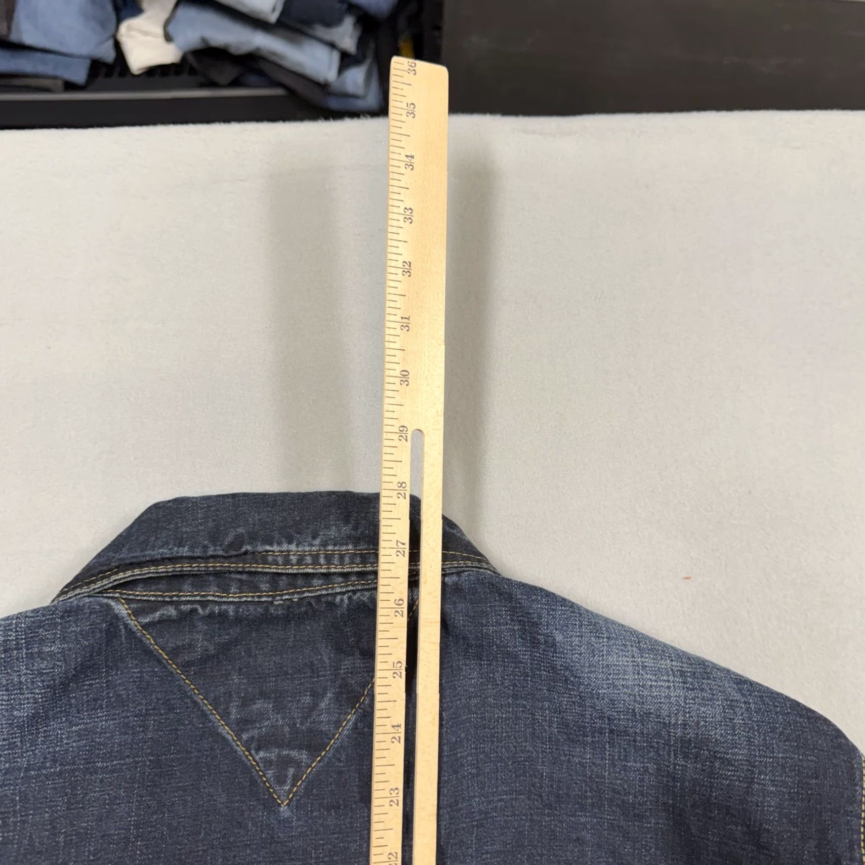 Denime Tommy Jeans Jacket Mens XL Blue Denim Bomber Button Front Casual Logo Trucker Size US 36 / EU 52 - 7 Thumbnail