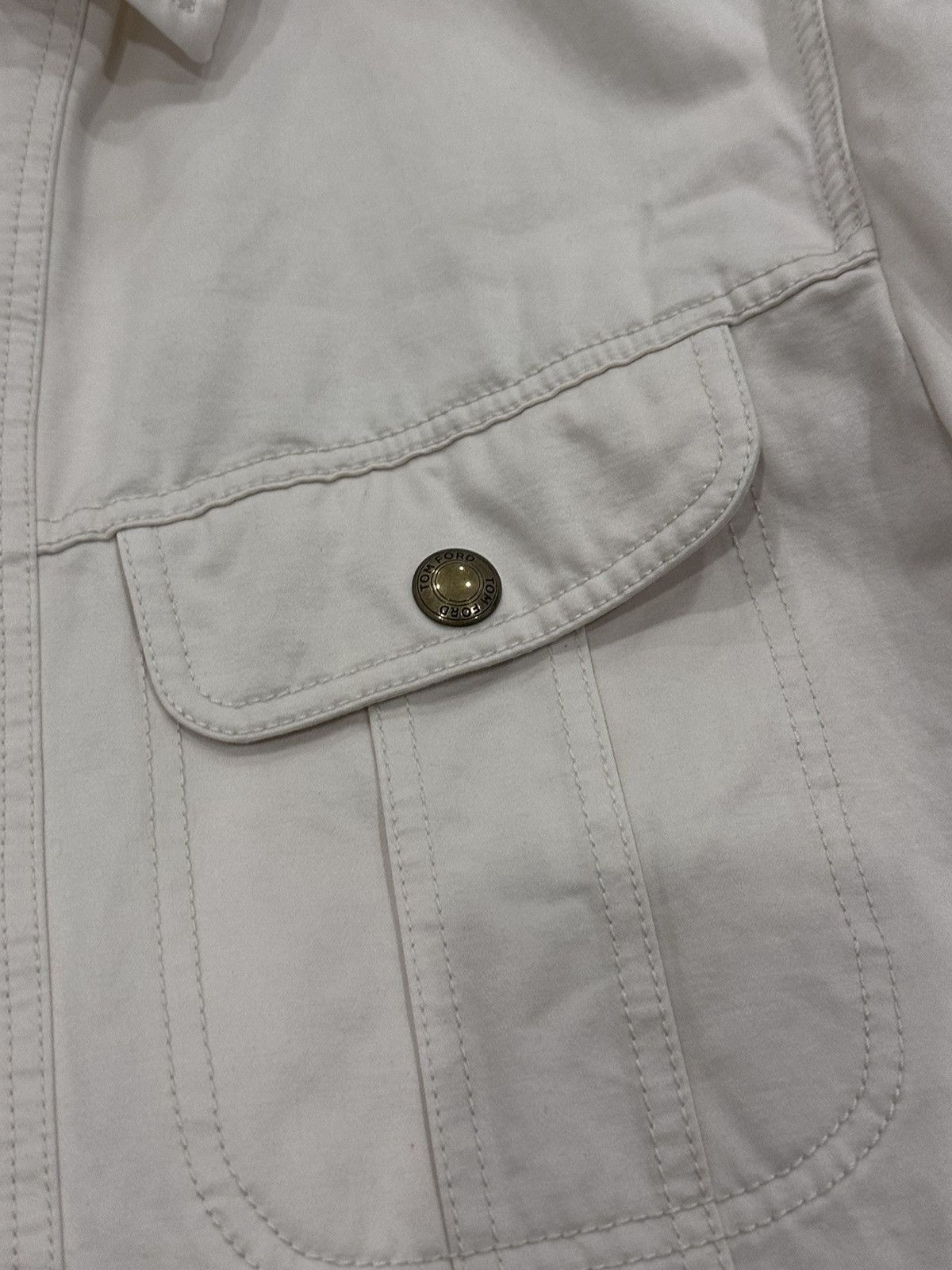 Tom Ford TOM FORD White Cotton-Twill Utility Jacket Size US L / EU 52-54 / 3 - 5 Thumbnail
