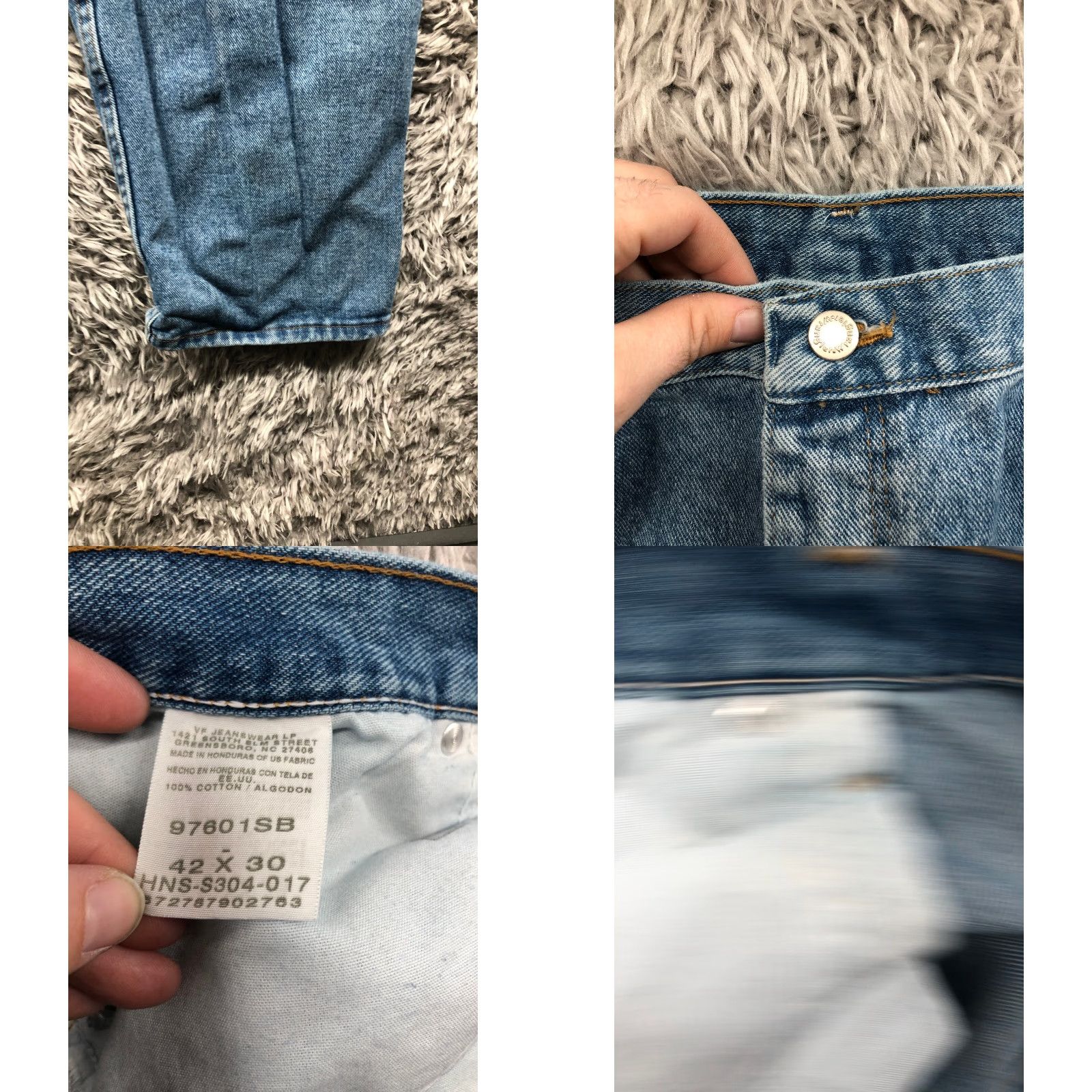 Wrangler Wrangler Jeans 42x30 Mens Mid Rise Straight Leg Dark Wash Blue Denim Jeans Regular Width Belt Loops 5-Pocket Wrangler Brand Mens Denim Clothing Size US 42 / EU 58 - 8 Thumbnail