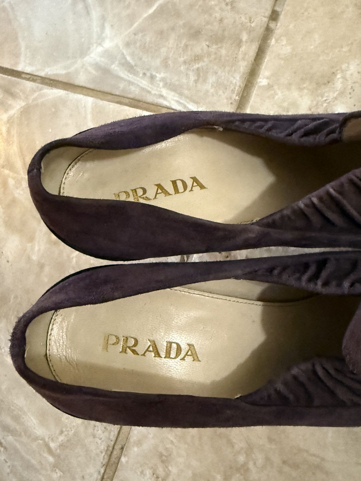 Prada Prada suede heels in dark purple and black Size US 9 / IT 39 - 5 Thumbnail