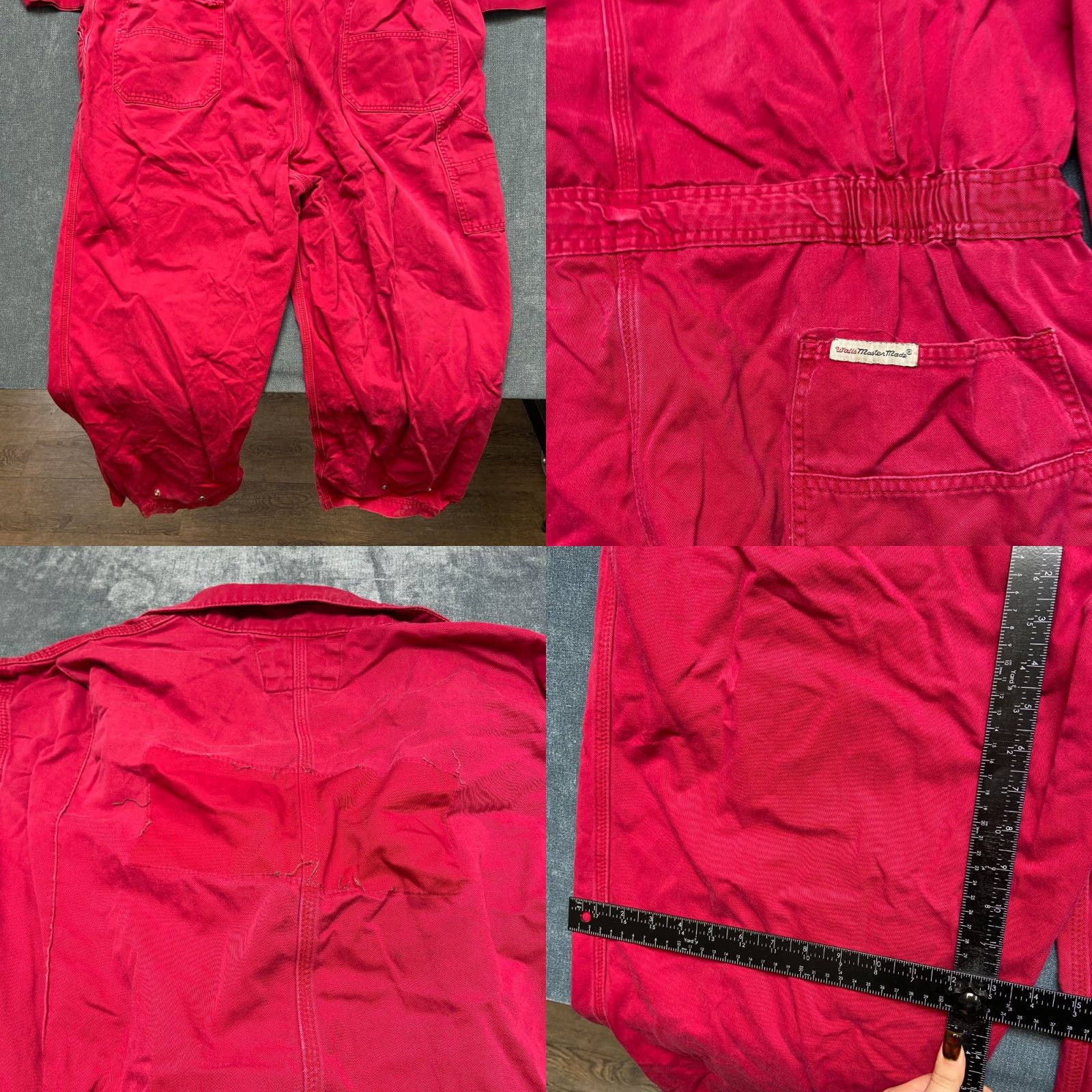 Walls Walls Coveralls Mens 54 Red Cotton Non Stretch Non Insulated Outdoor Workwear Size US 38 / EU 54 - 9 Thumbnail