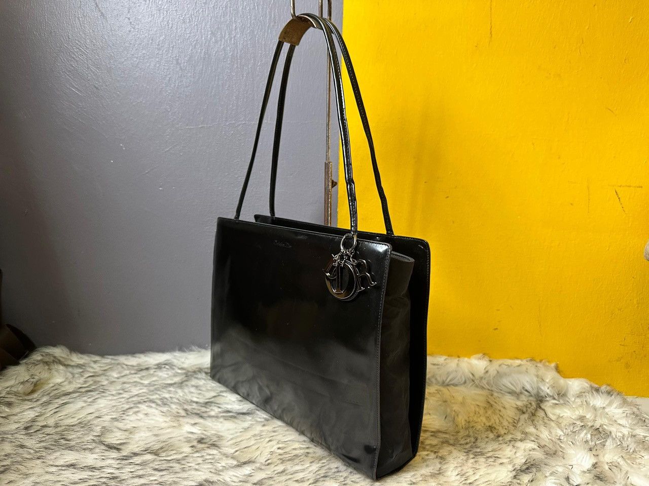 Dior Authentic Christian Dior Lady Dior Patent Leather Tote Bag Size ONE SIZE - 1 Thumbnail